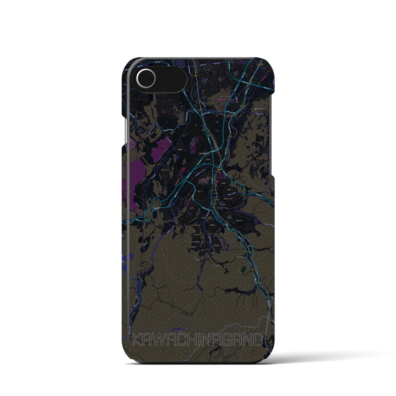 【河内長野(大阪府)】地図柄iPhoneケース(バックカバータイプ)