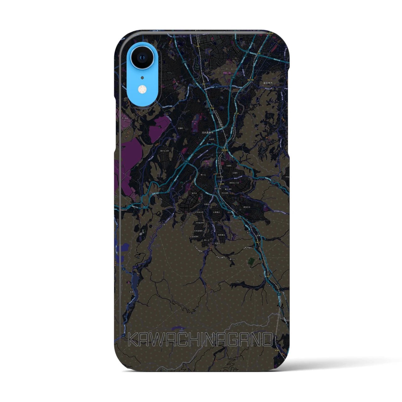 【河内長野(大阪府)】地図柄iPhoneケース(バックカバータイプ)