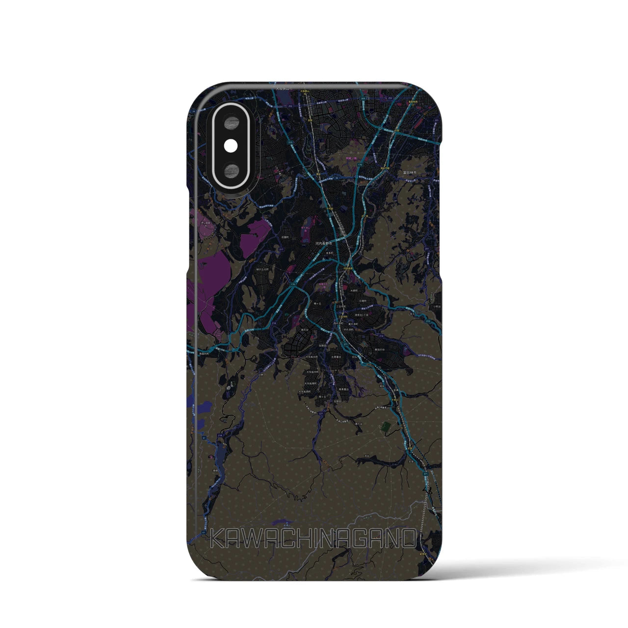 【河内長野(大阪府)】地図柄iPhoneケース(バックカバータイプ)