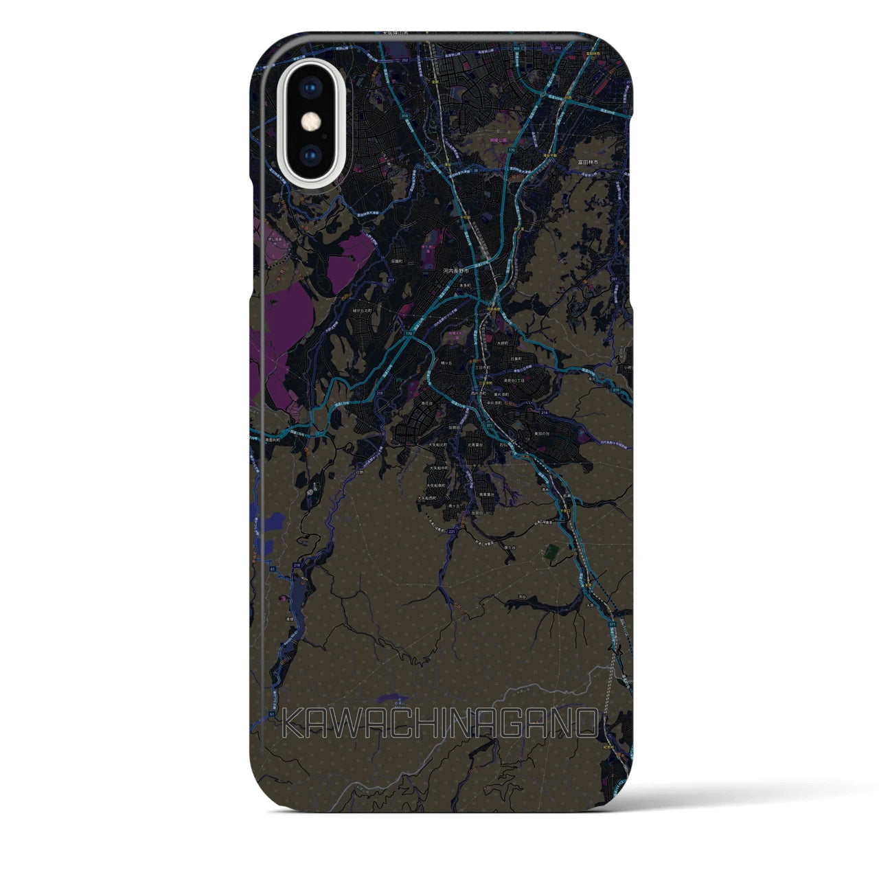【河内長野(大阪府)】地図柄iPhoneケース(バックカバータイプ)