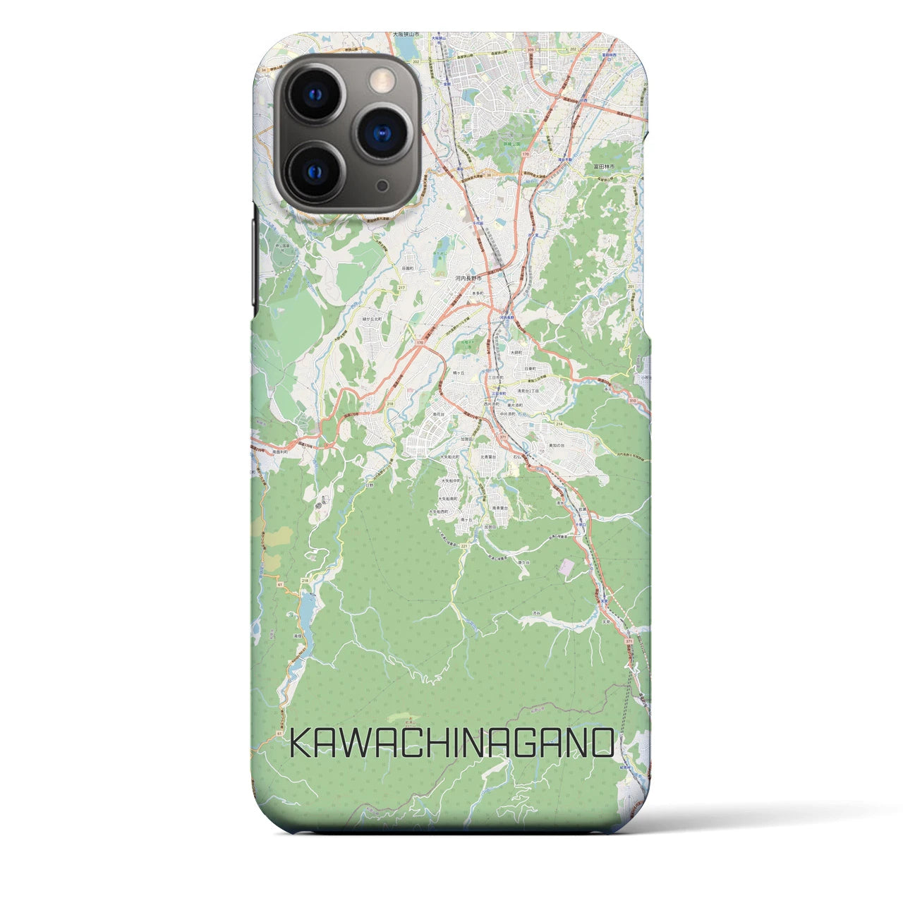 【河内長野(大阪府)】地図柄iPhoneケース(バックカバータイプ)