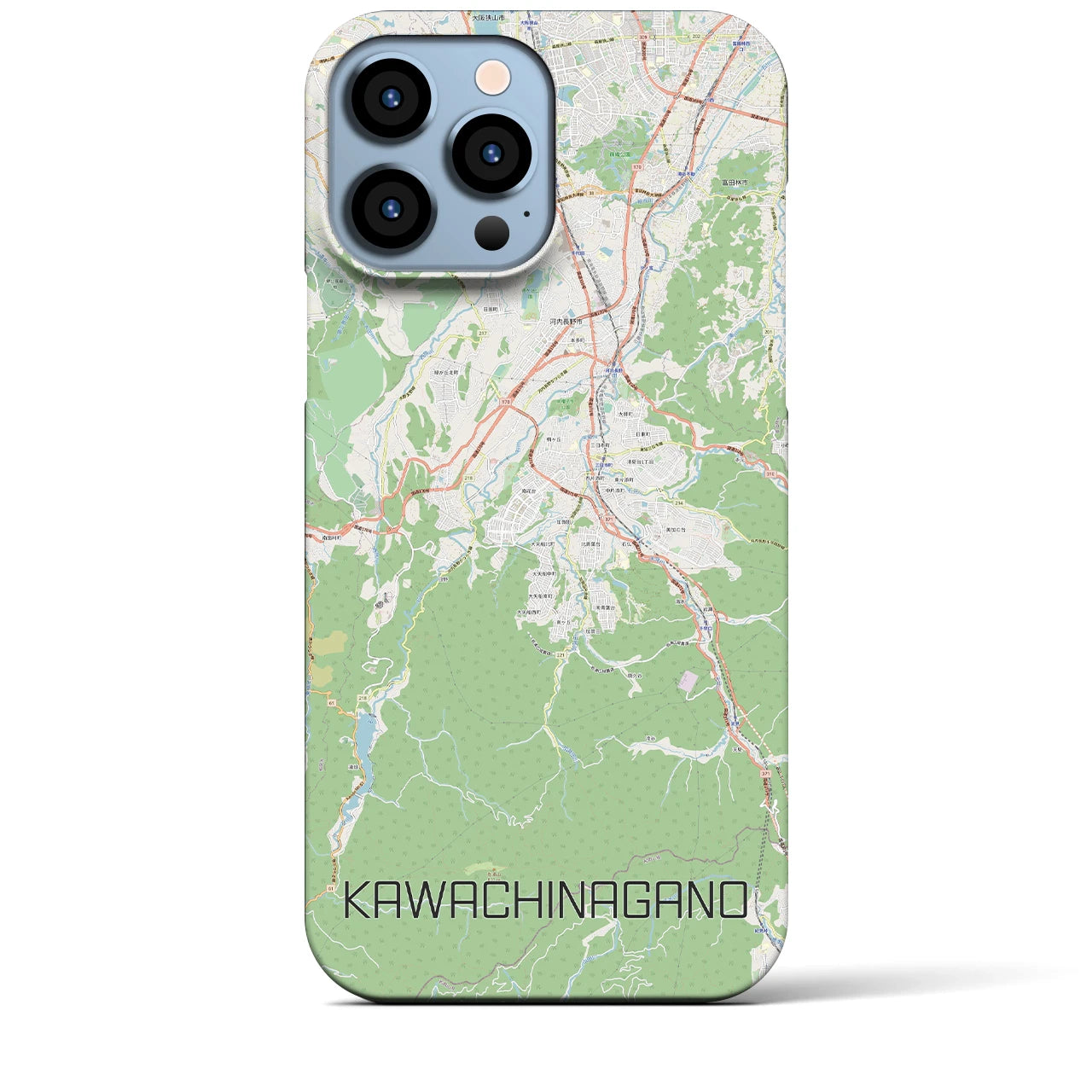 【河内長野(大阪府)】地図柄iPhoneケース(バックカバータイプ)