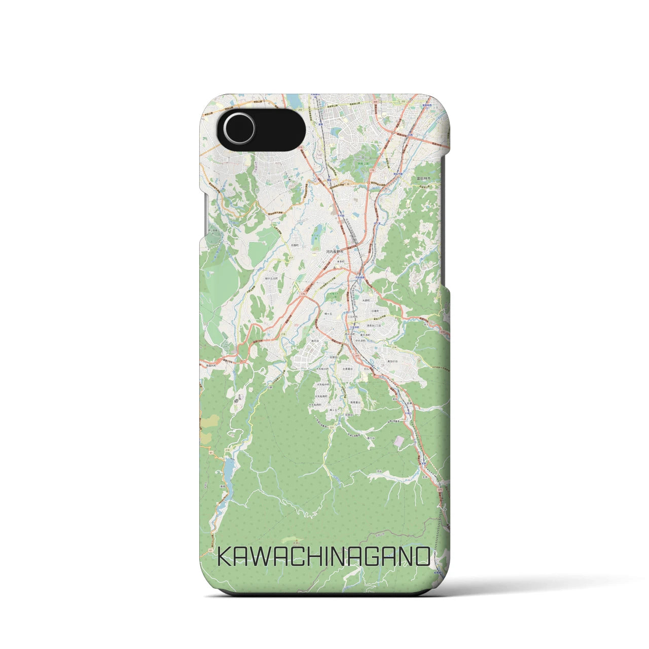【河内長野(大阪府)】地図柄iPhoneケース(バックカバータイプ)