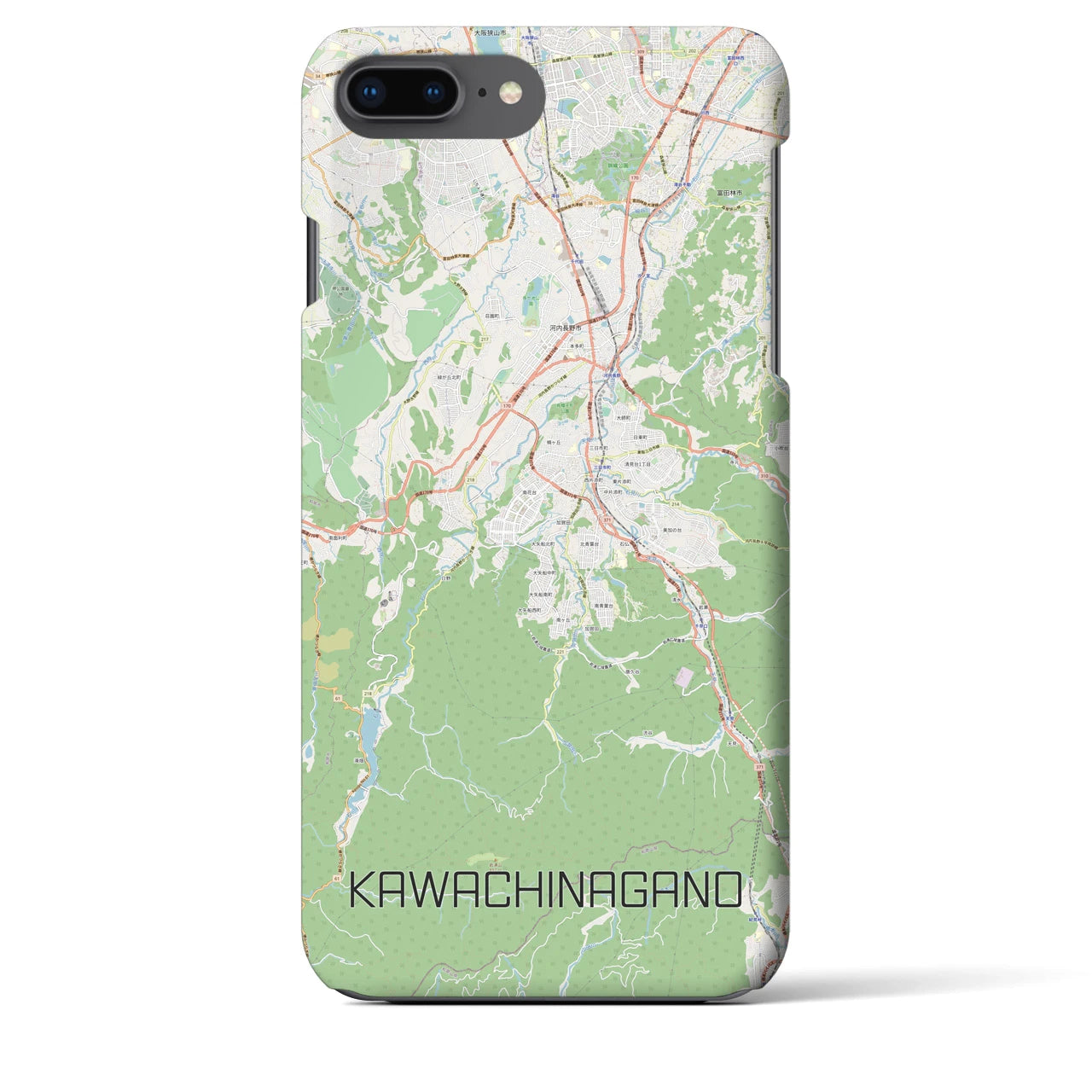 【河内長野(大阪府)】地図柄iPhoneケース(バックカバータイプ)