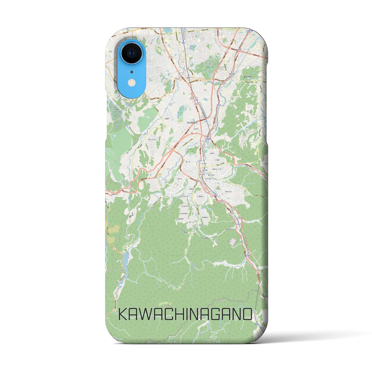 【河内長野(大阪府)】地図柄iPhoneケース(バックカバータイプ)