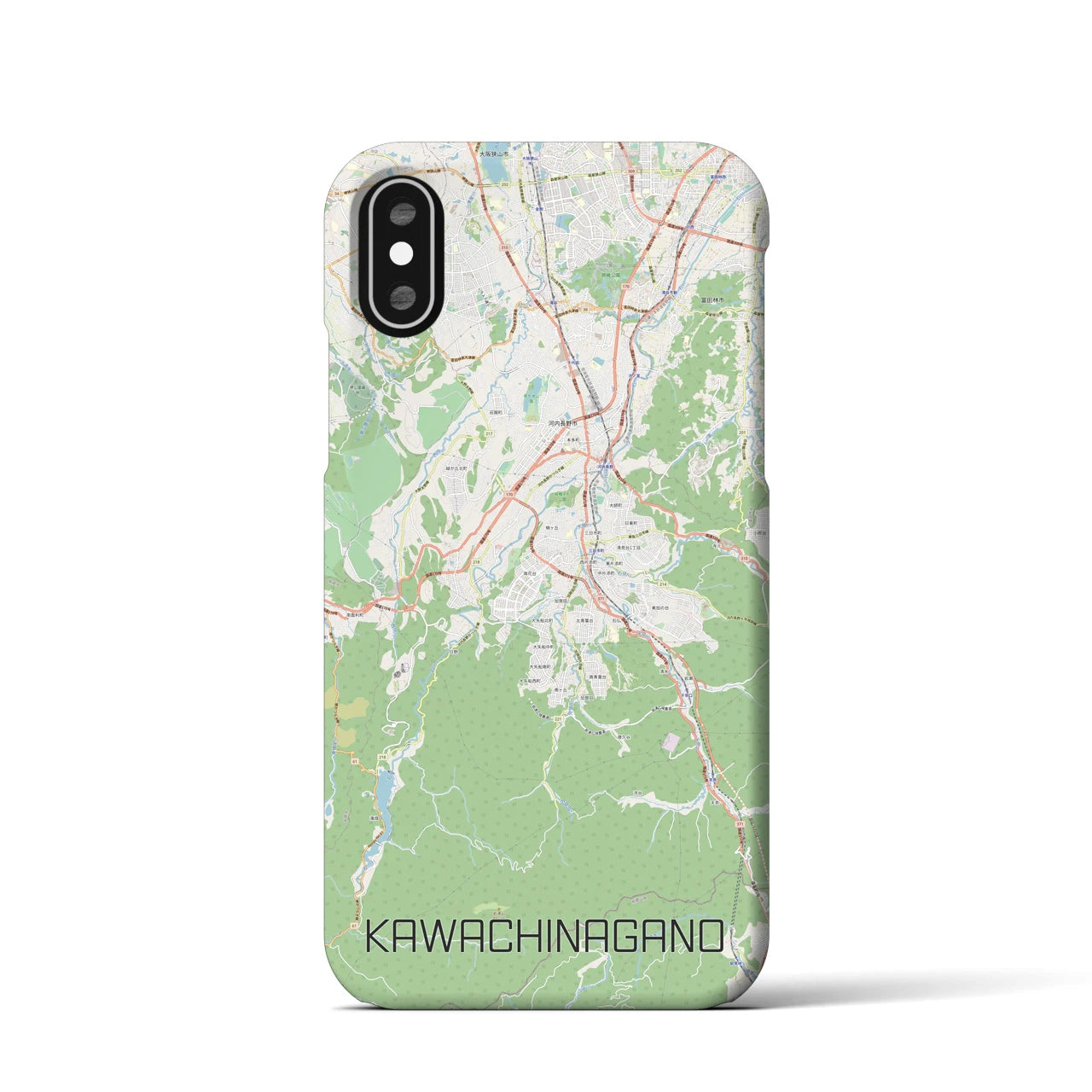 【河内長野(大阪府)】地図柄iPhoneケース(バックカバータイプ)