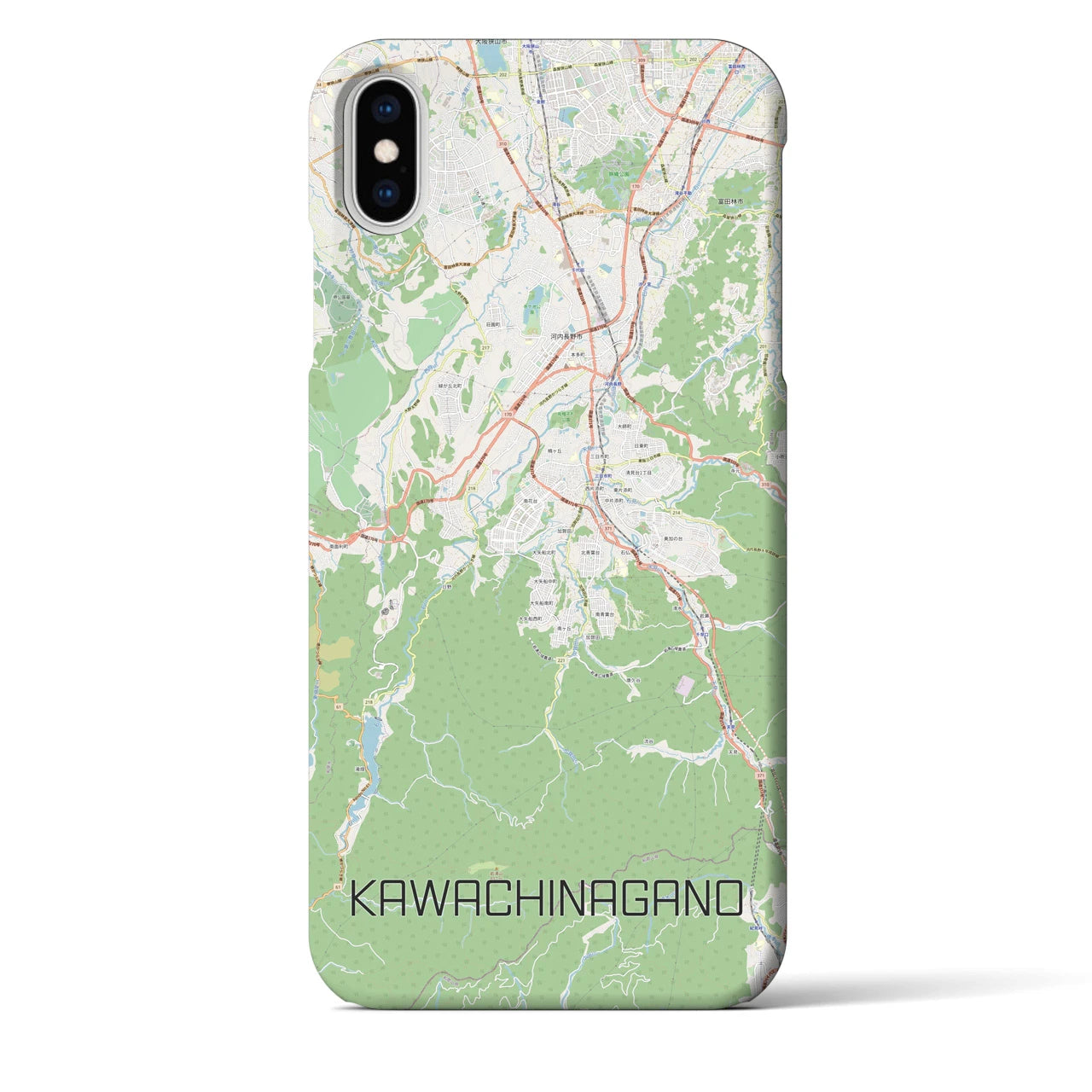 【河内長野(大阪府)】地図柄iPhoneケース(バックカバータイプ)