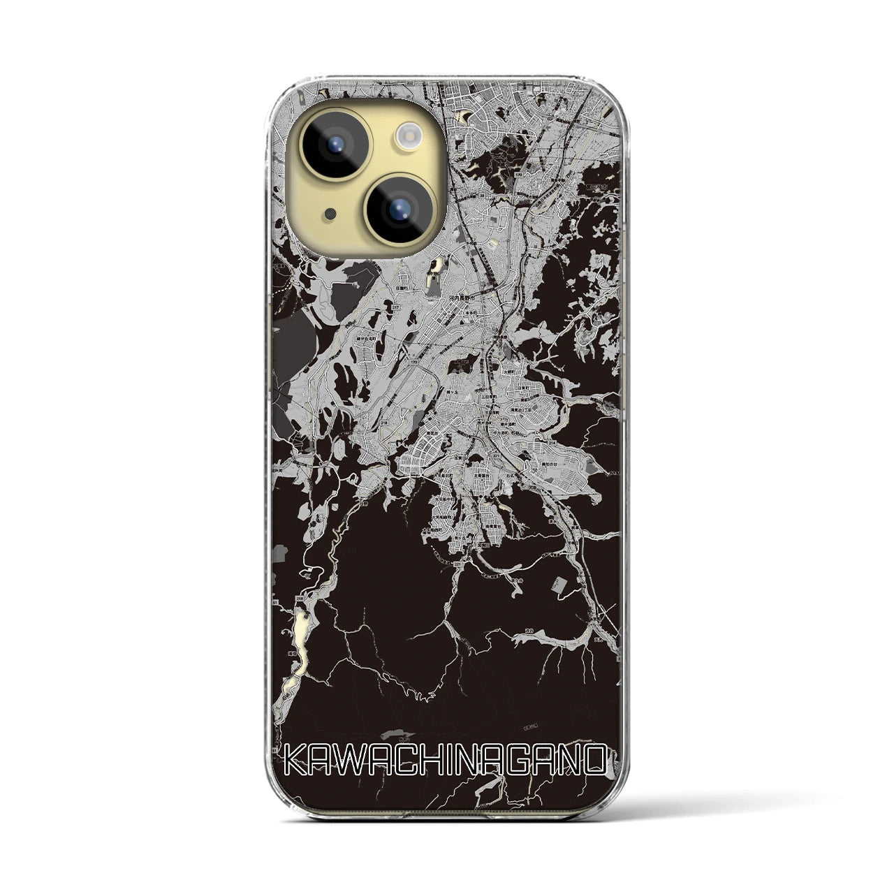 【河内長野(大阪府)】地図柄iPhoneケース(クリアタイプ)