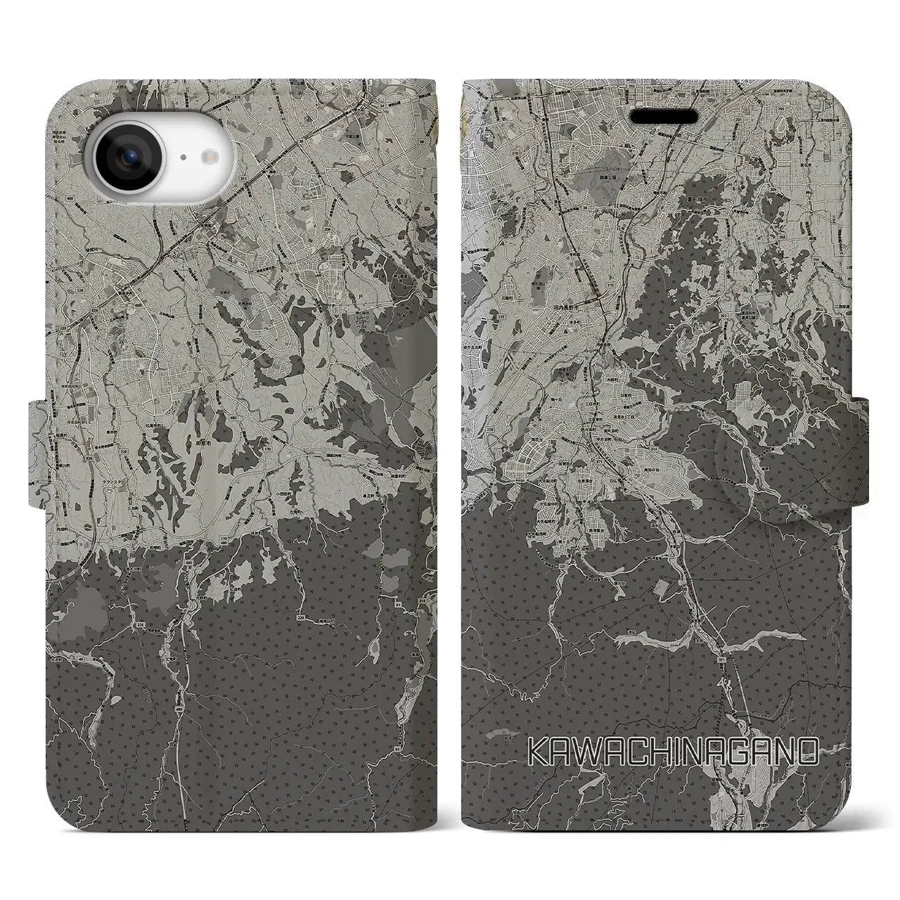 【河内長野(大阪府)】地図柄iPhoneケース(手帳タイプ)