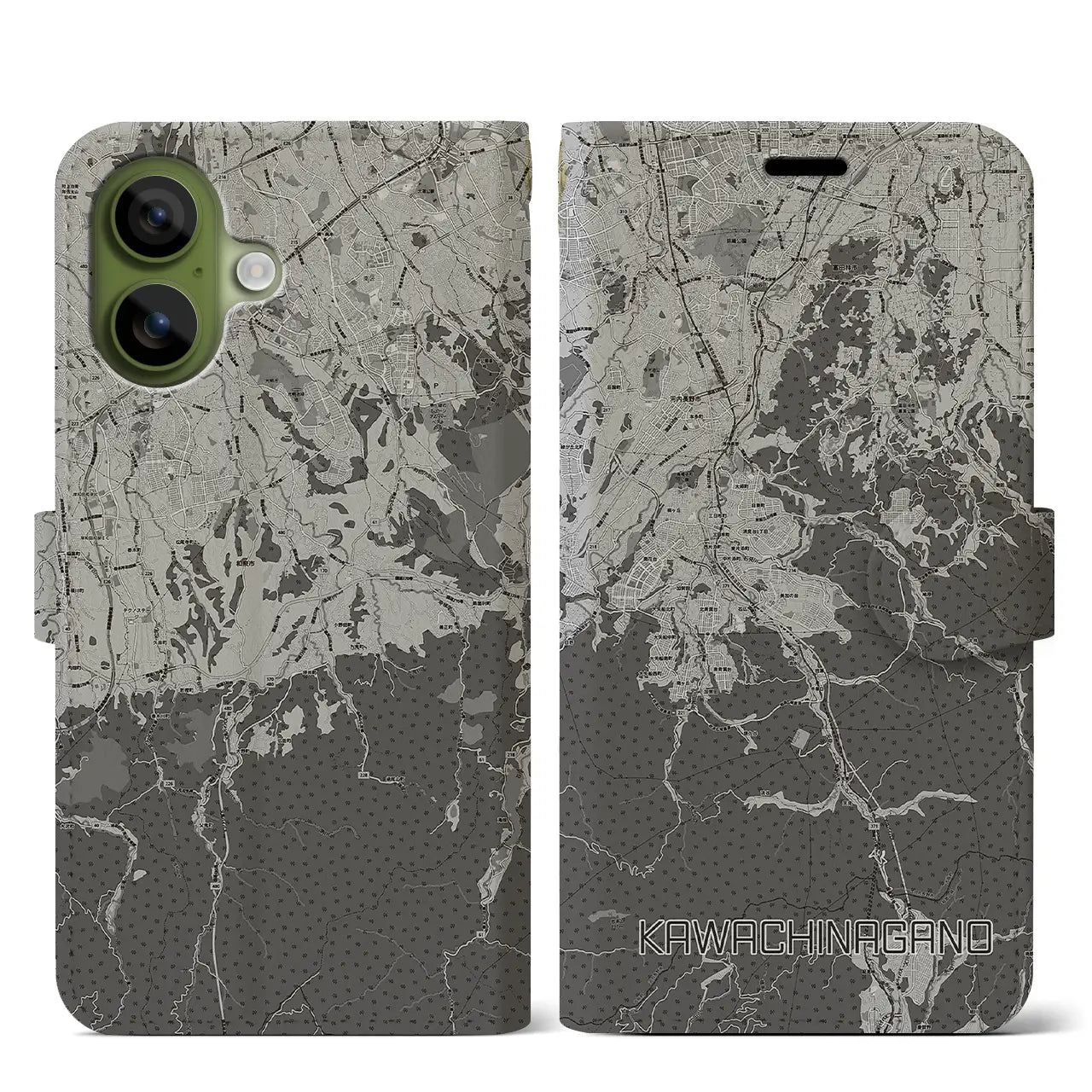 【河内長野(大阪府)】地図柄iPhoneケース(手帳タイプ)