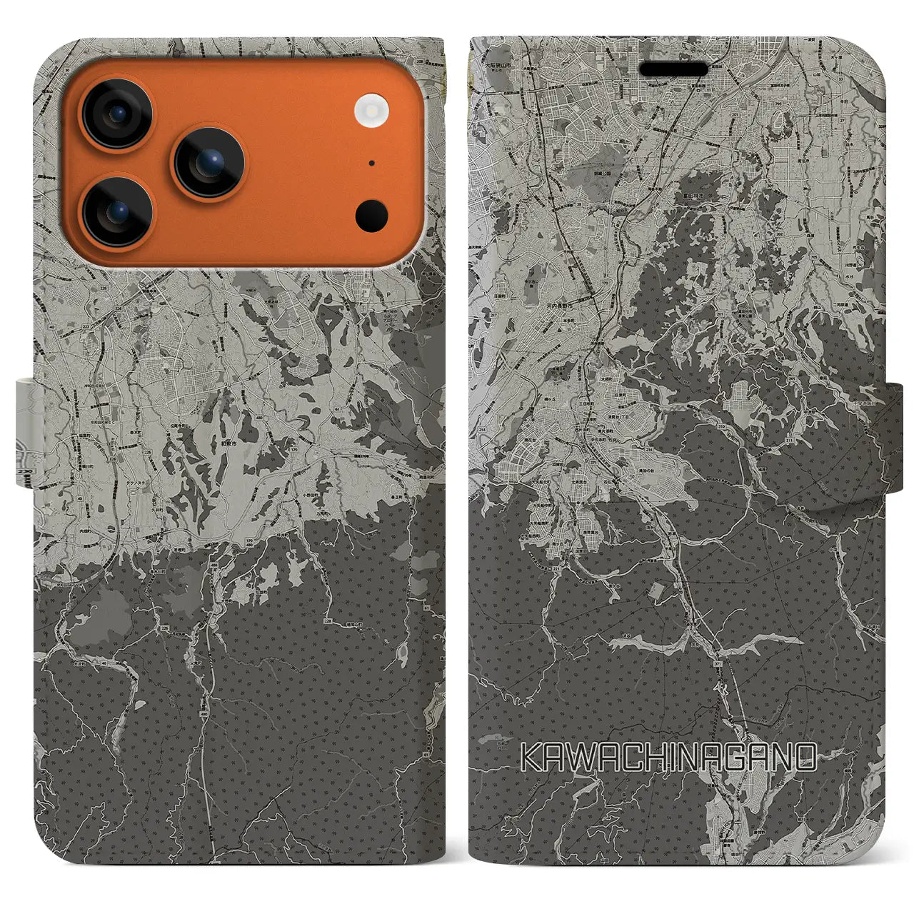 【河内長野(大阪府)】地図柄iPhoneケース(手帳タイプ)