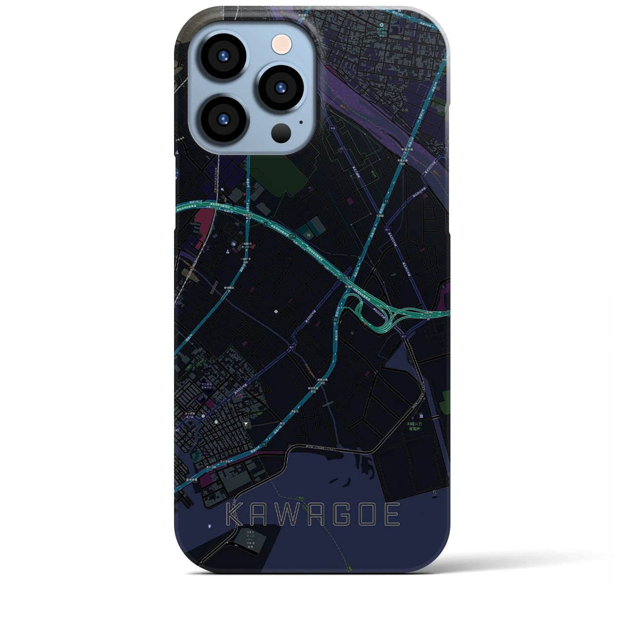 【川越(三重県)】地図柄iPhoneケース(バックカバータイプ)