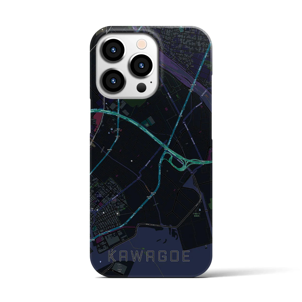 【川越(三重県)】地図柄iPhoneケース(バックカバータイプ)