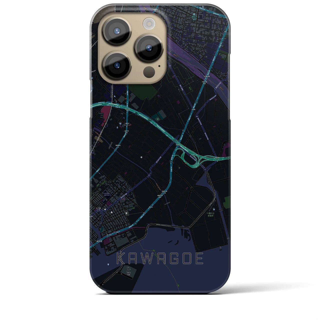 【川越(三重県)】地図柄iPhoneケース(バックカバータイプ)