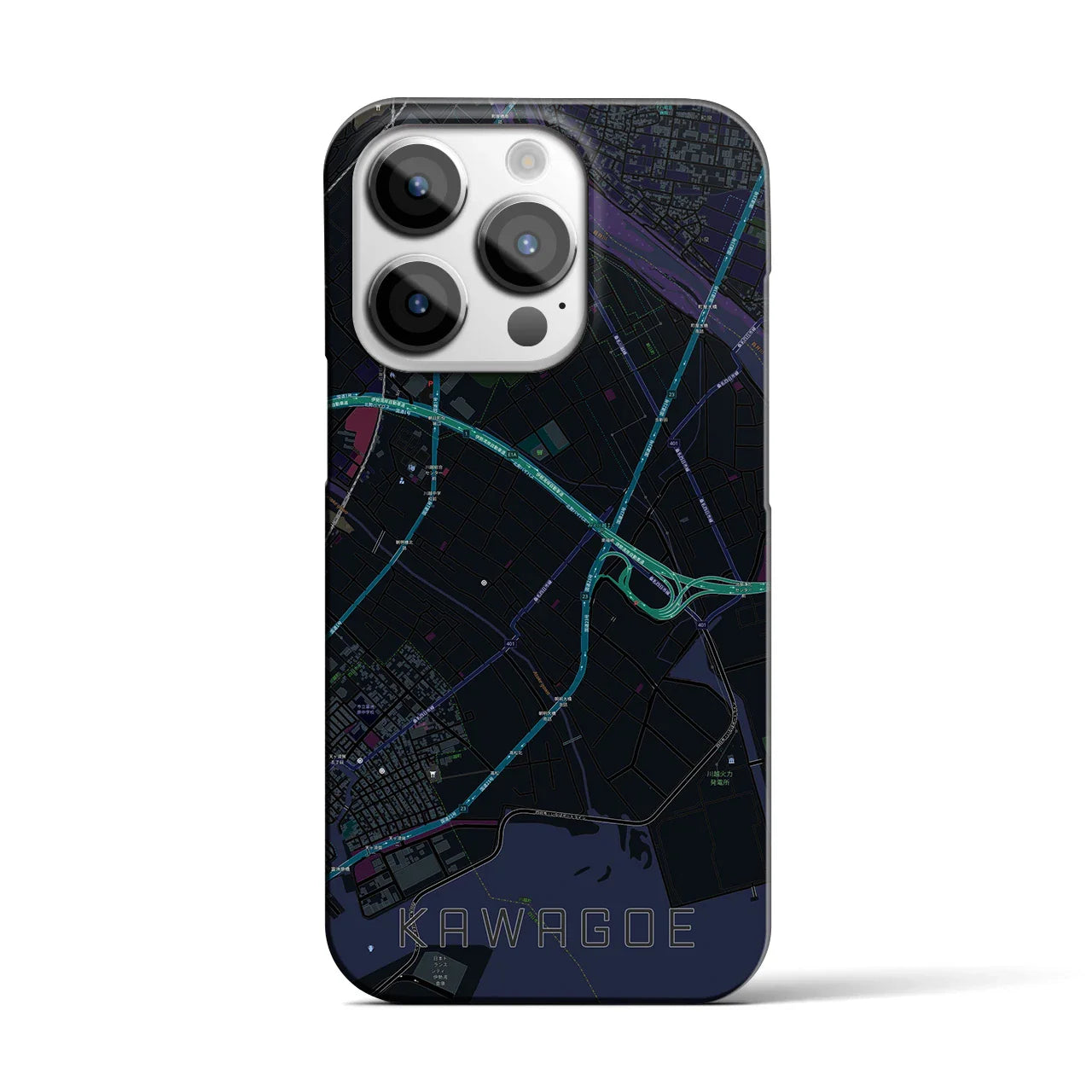 【川越(三重県)】地図柄iPhoneケース(バックカバータイプ)