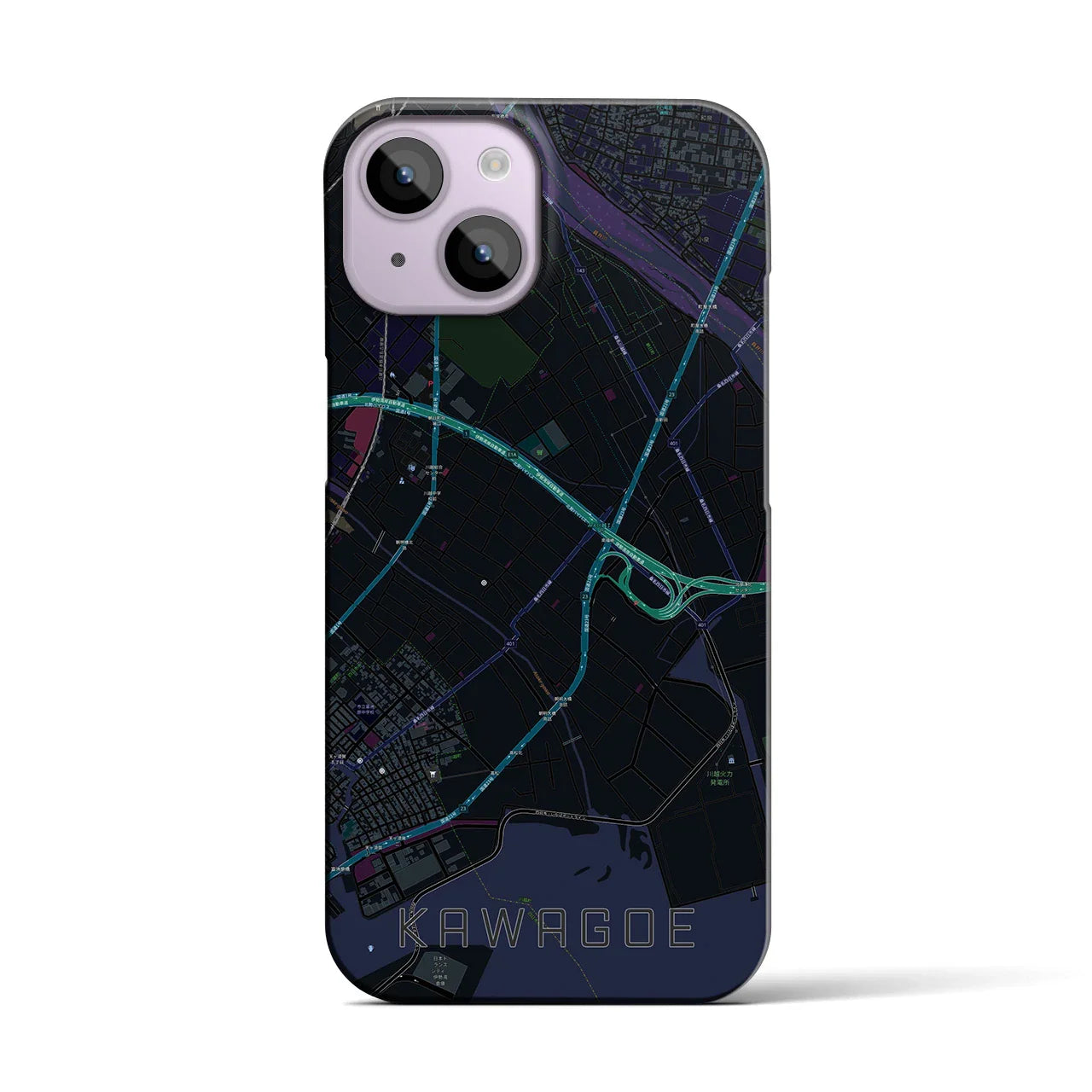 【川越(三重県)】地図柄iPhoneケース(バックカバータイプ)