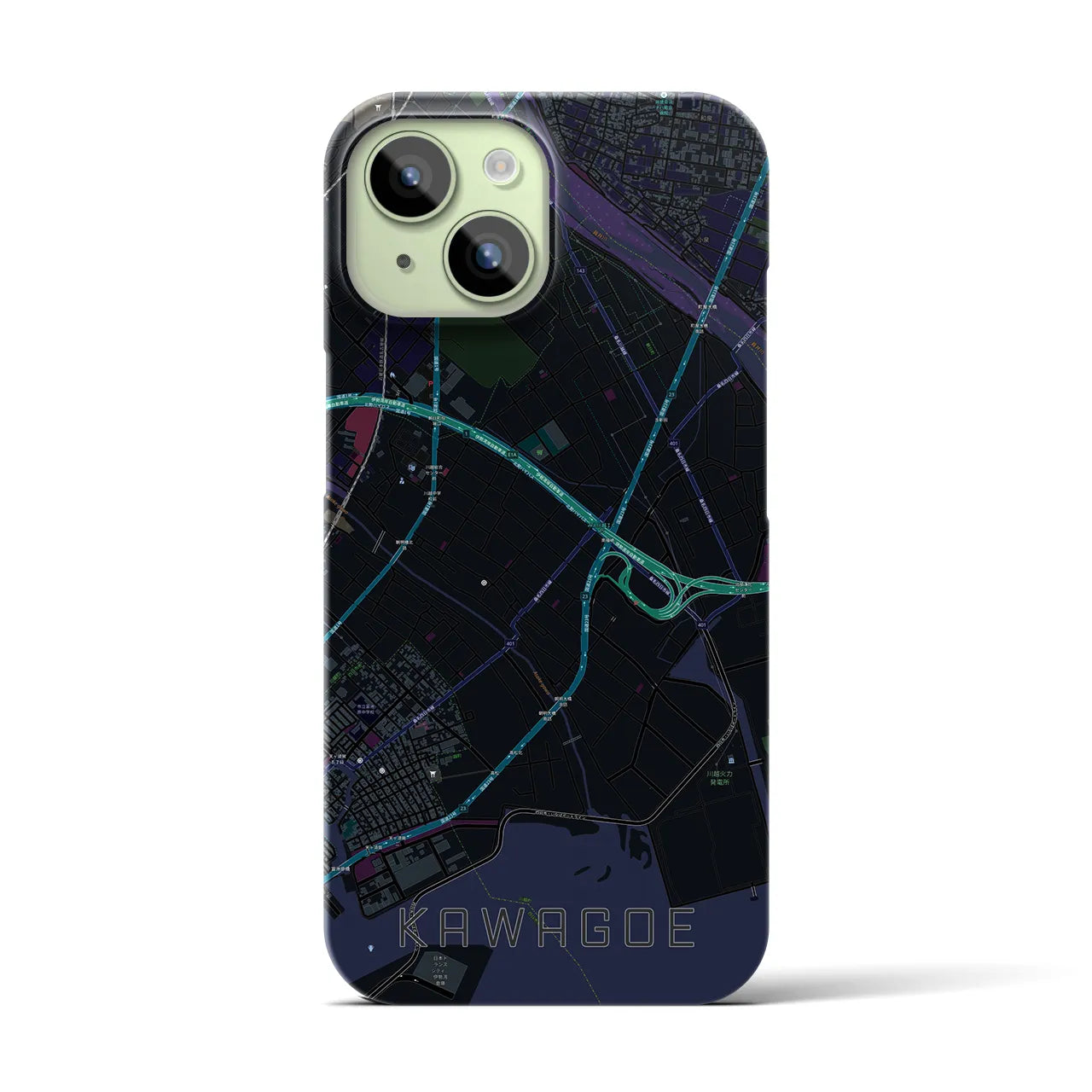 【川越(三重県)】地図柄iPhoneケース(バックカバータイプ)