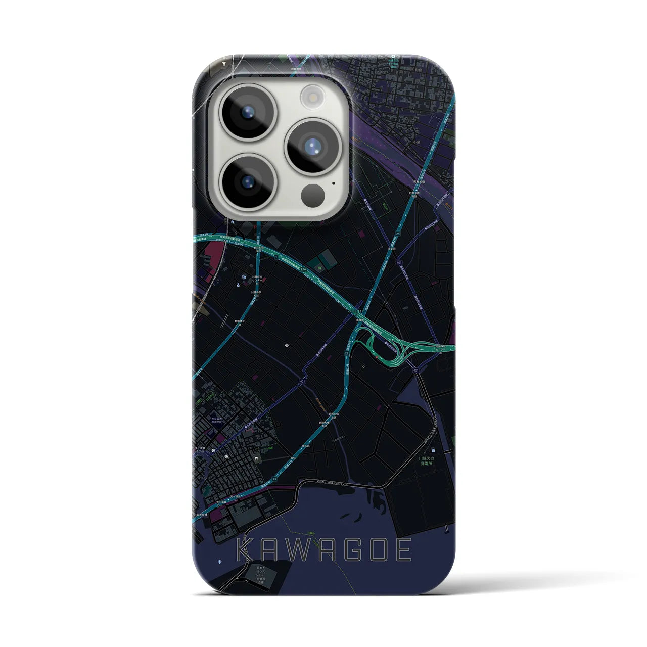 【川越(三重県)】地図柄iPhoneケース(バックカバータイプ)