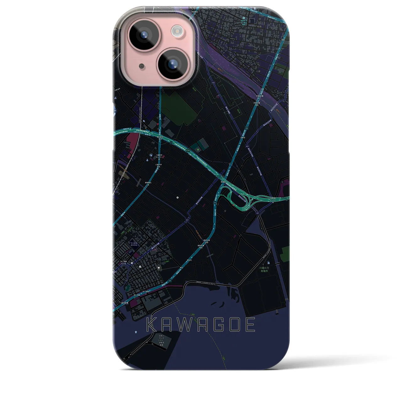 【川越(三重県)】地図柄iPhoneケース(バックカバータイプ)