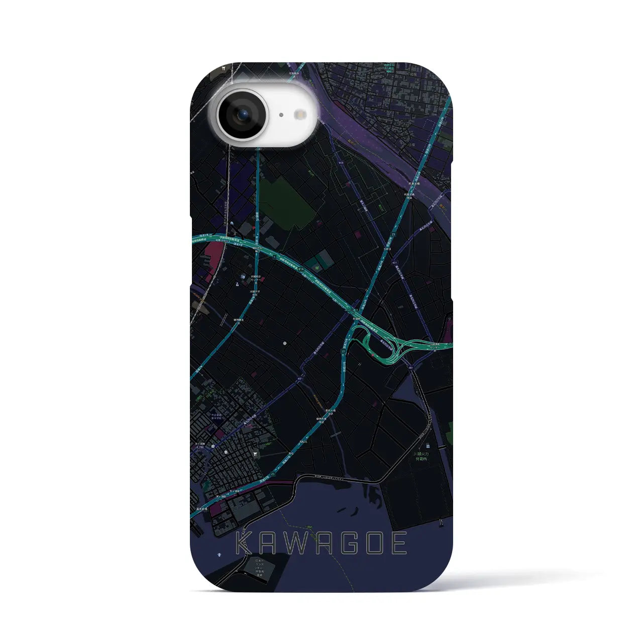 【川越(三重県)】地図柄iPhoneケース(バックカバータイプ)