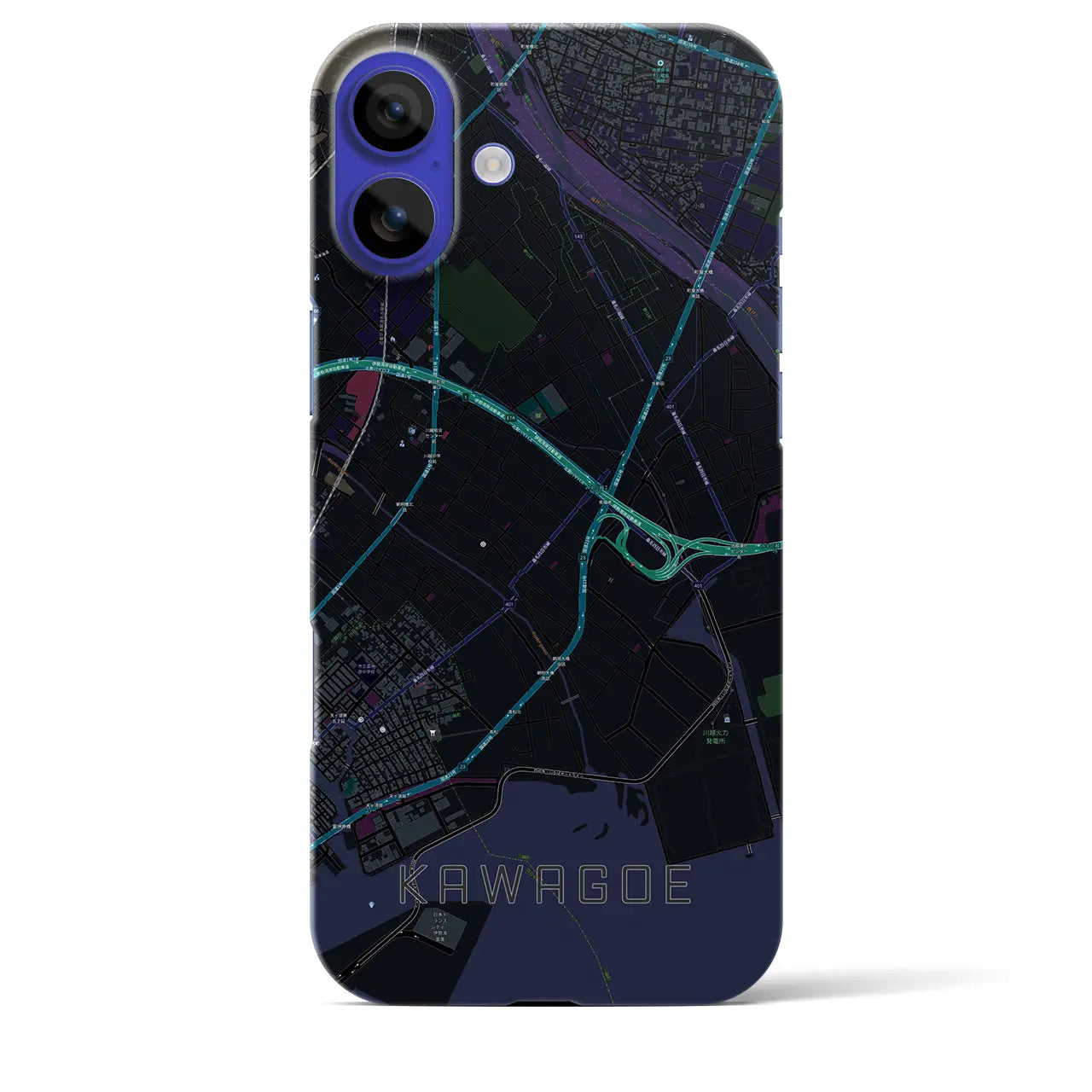 【川越(三重県)】地図柄iPhoneケース(バックカバータイプ)