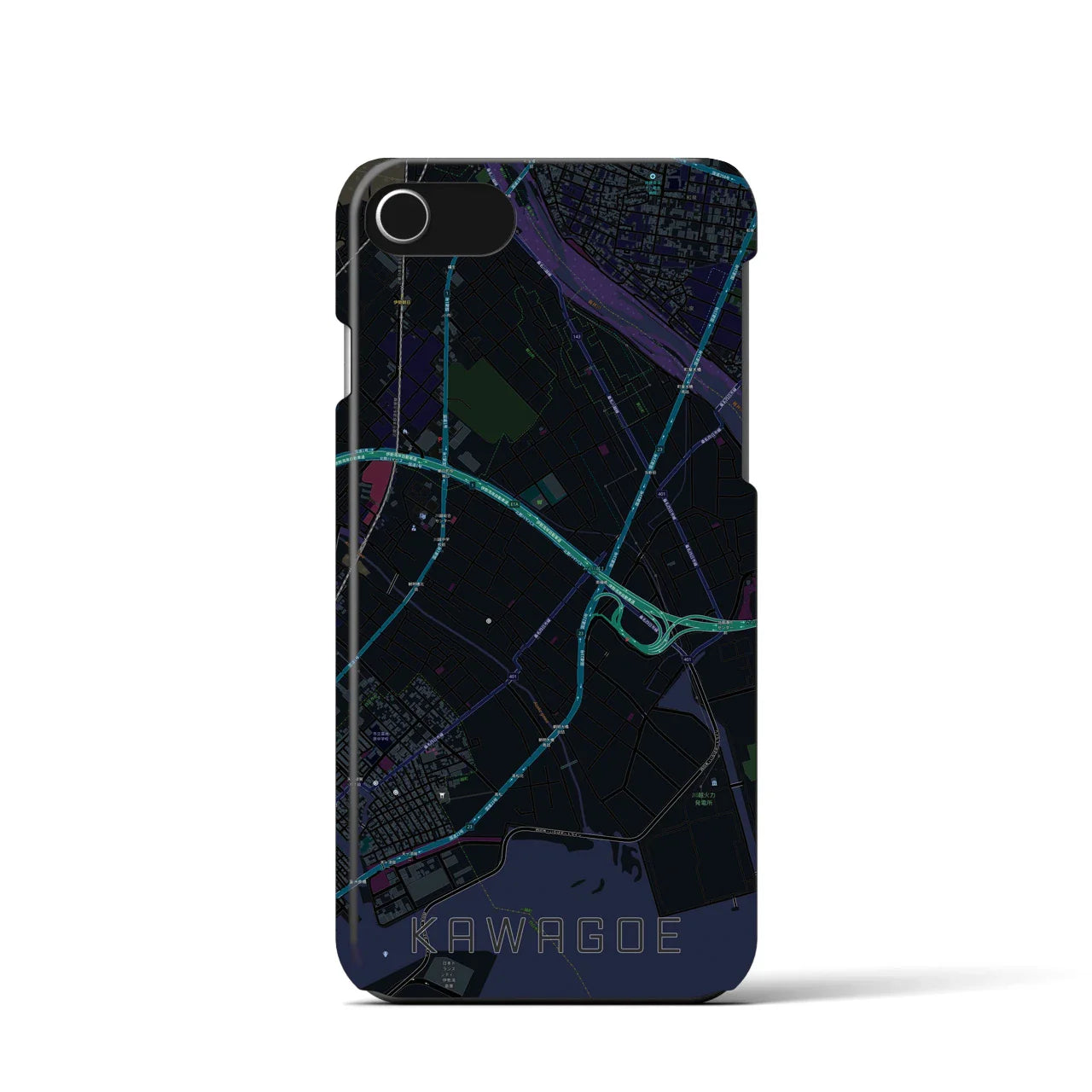 【川越(三重県)】地図柄iPhoneケース(バックカバータイプ)
