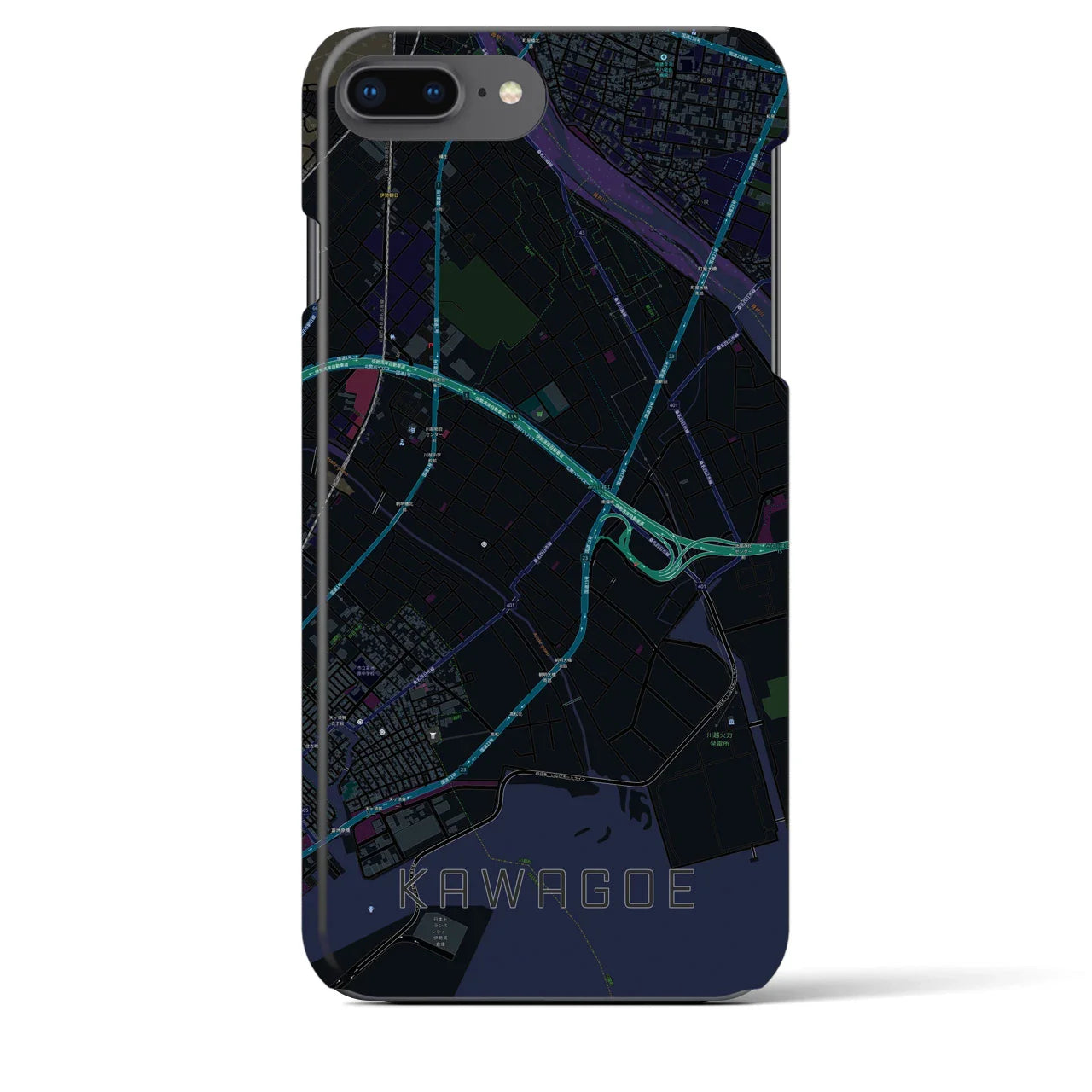 【川越(三重県)】地図柄iPhoneケース(バックカバータイプ)