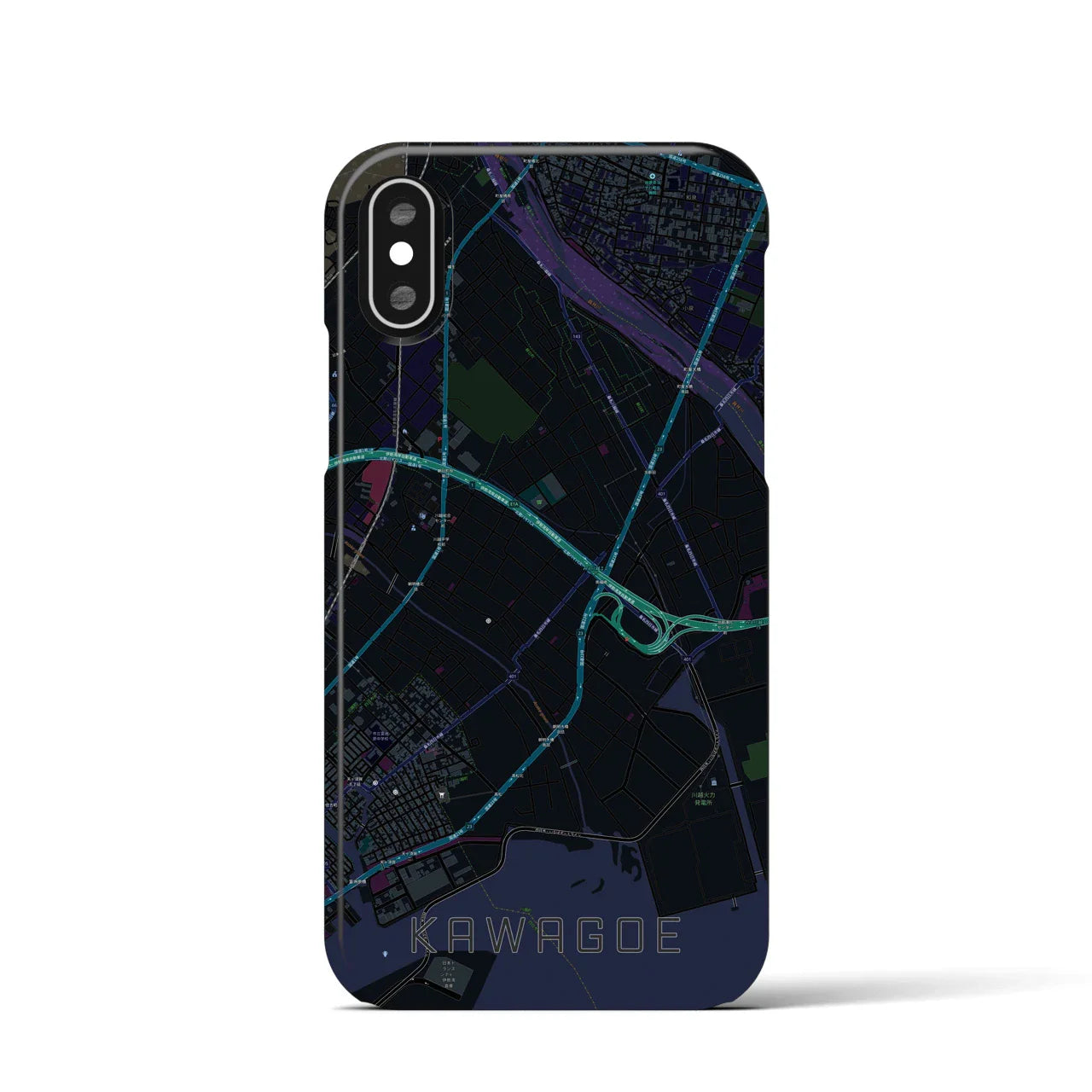 【川越(三重県)】地図柄iPhoneケース(バックカバータイプ)