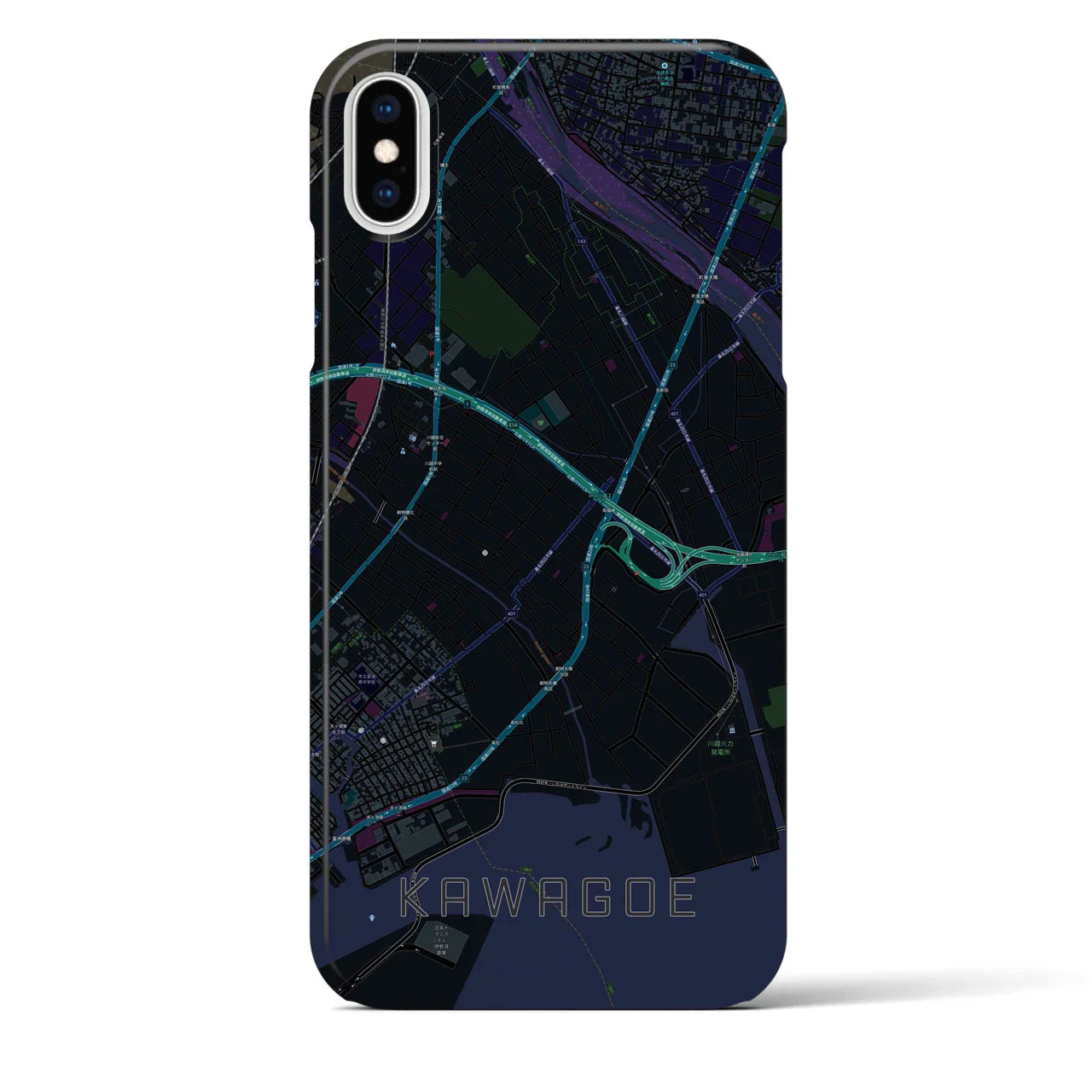 【川越(三重県)】地図柄iPhoneケース(バックカバータイプ)
