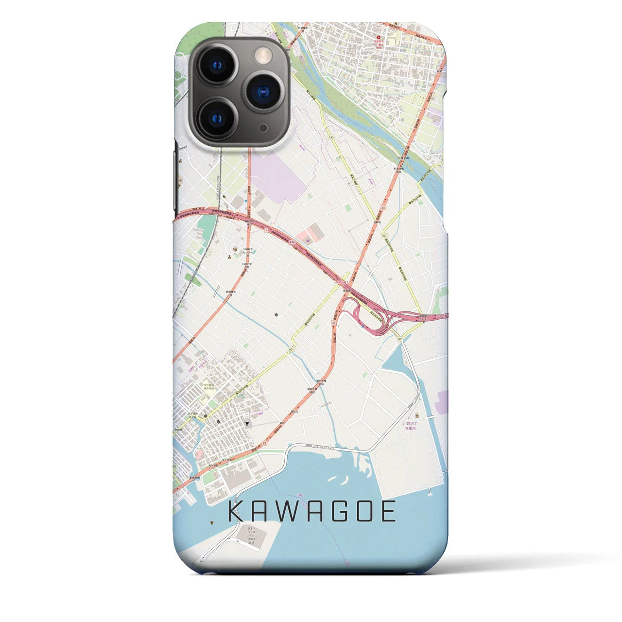 【川越(三重県)】地図柄iPhoneケース(バックカバータイプ)