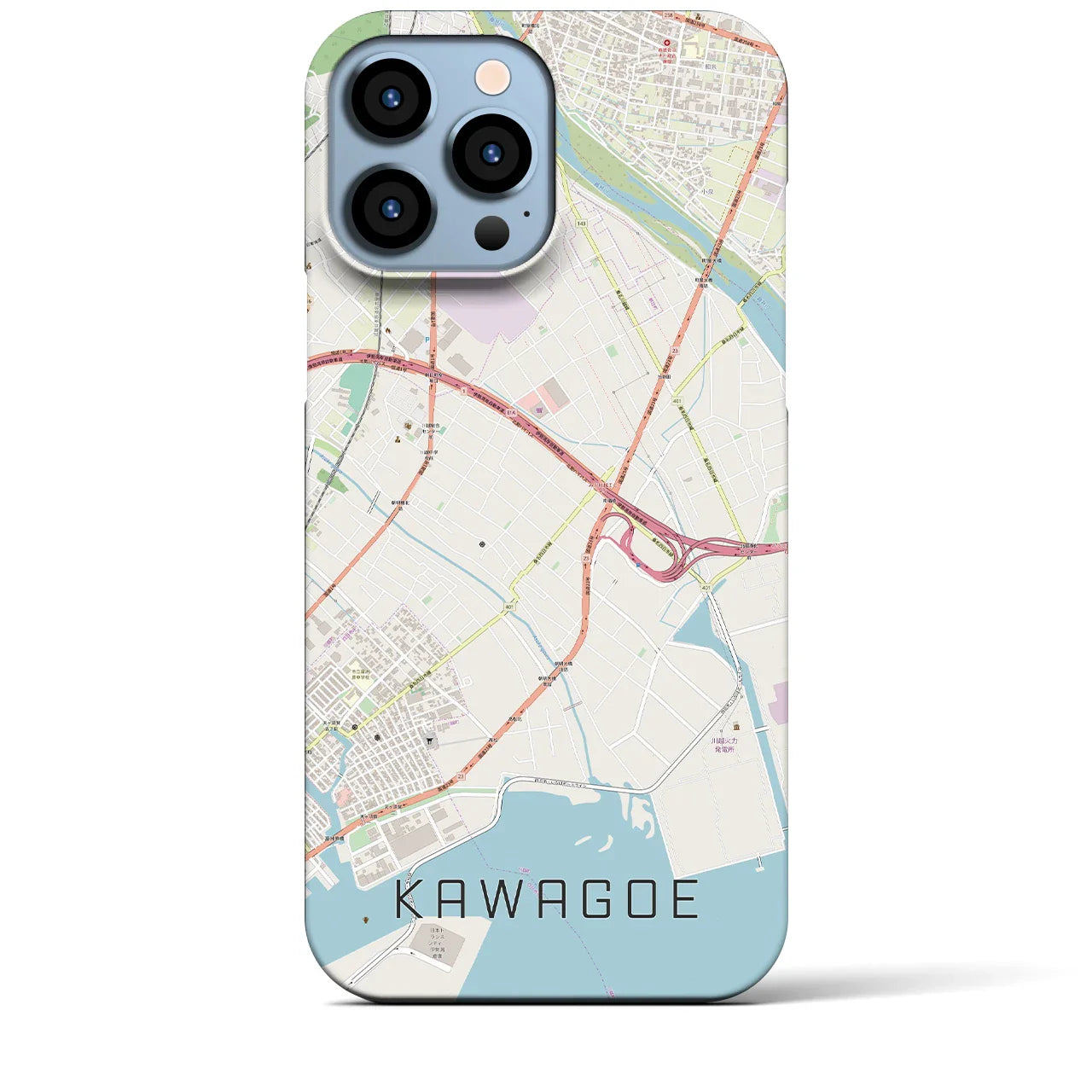 【川越(三重県)】地図柄iPhoneケース(バックカバータイプ)