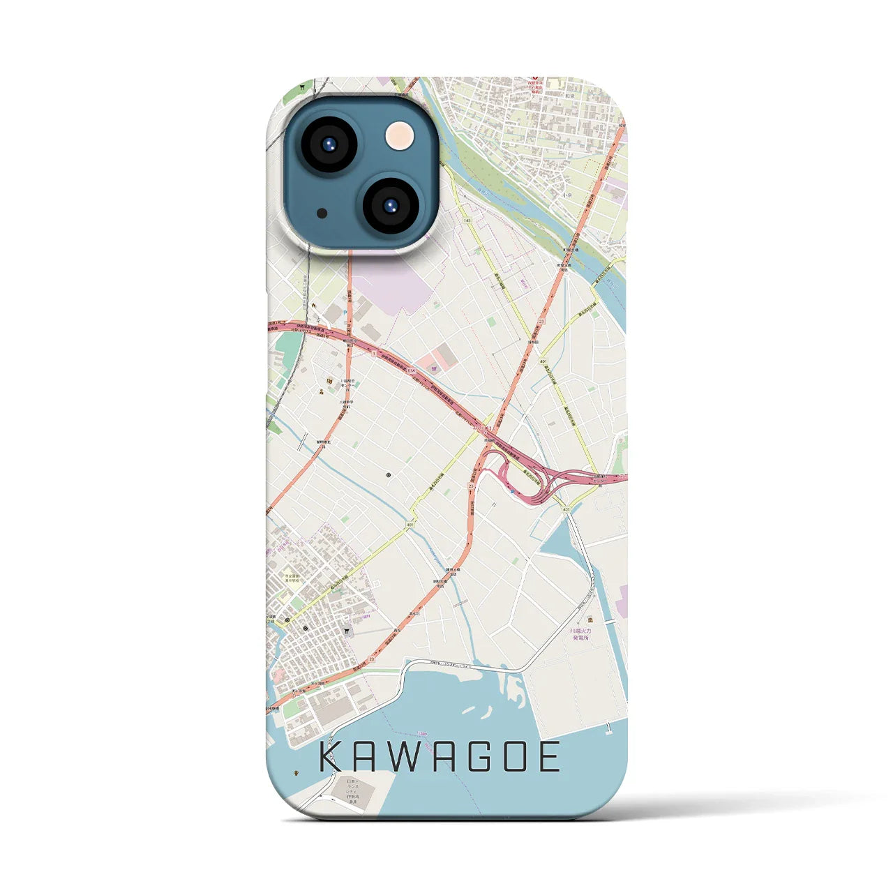 【川越(三重県)】地図柄iPhoneケース(バックカバータイプ)