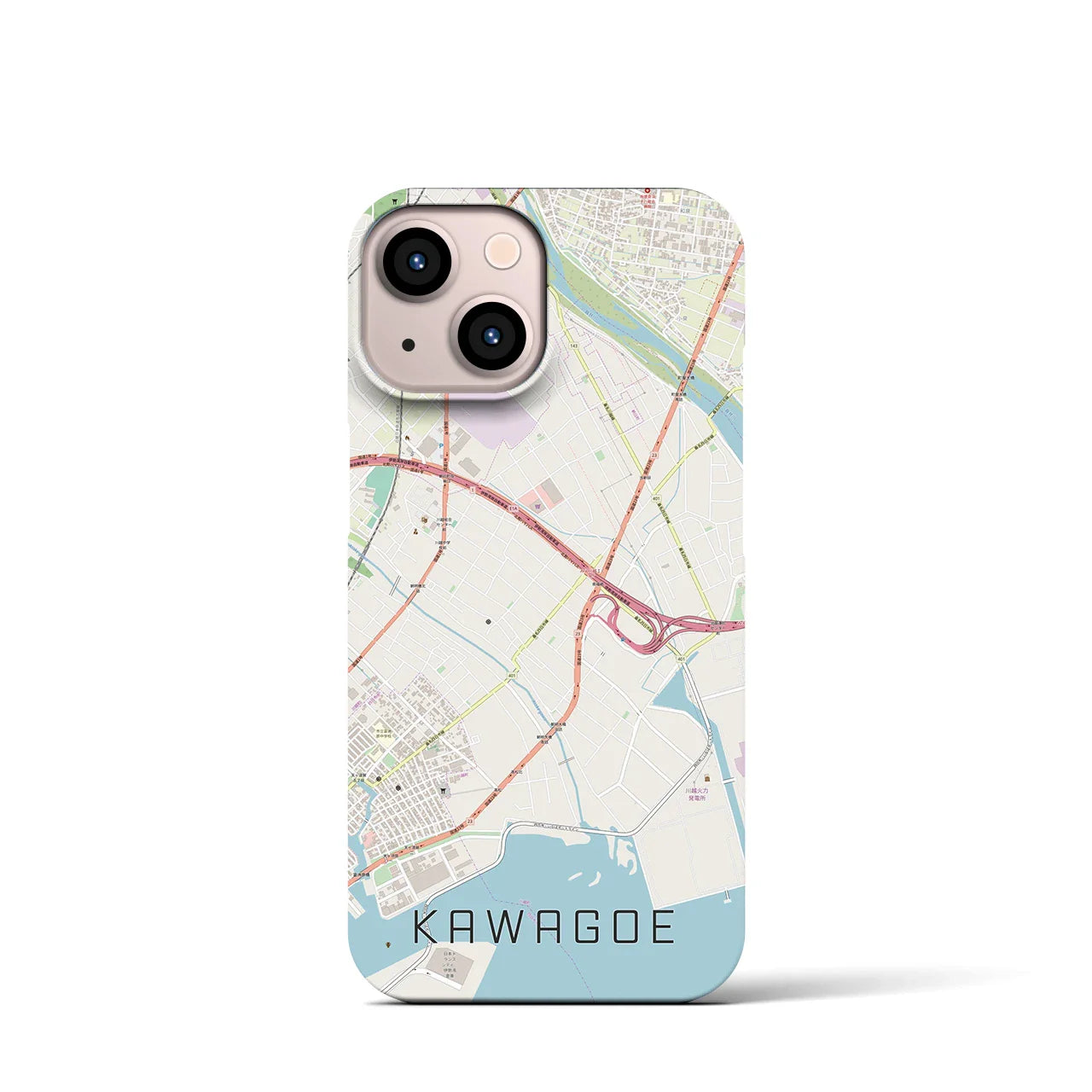 【川越(三重県)】地図柄iPhoneケース(バックカバータイプ)
