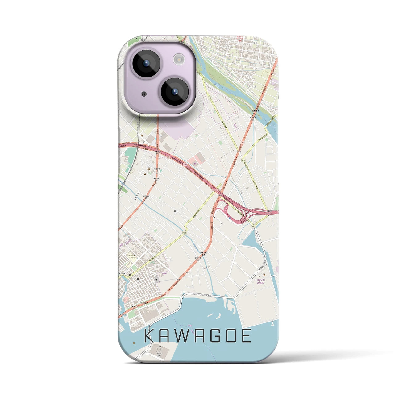 【川越(三重県)】地図柄iPhoneケース(バックカバータイプ)