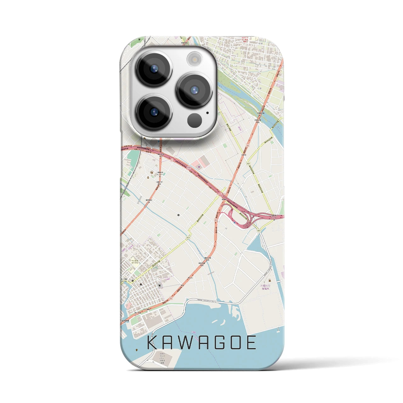 【川越(三重県)】地図柄iPhoneケース(バックカバータイプ)