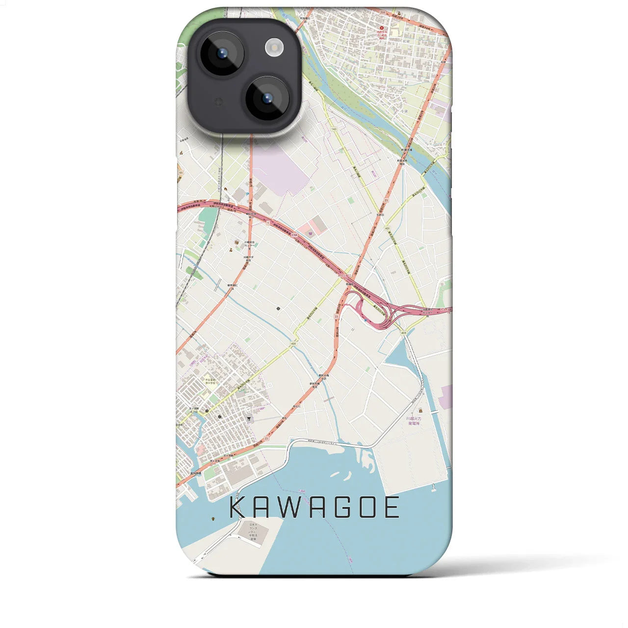 【川越(三重県)】地図柄iPhoneケース(バックカバータイプ)
