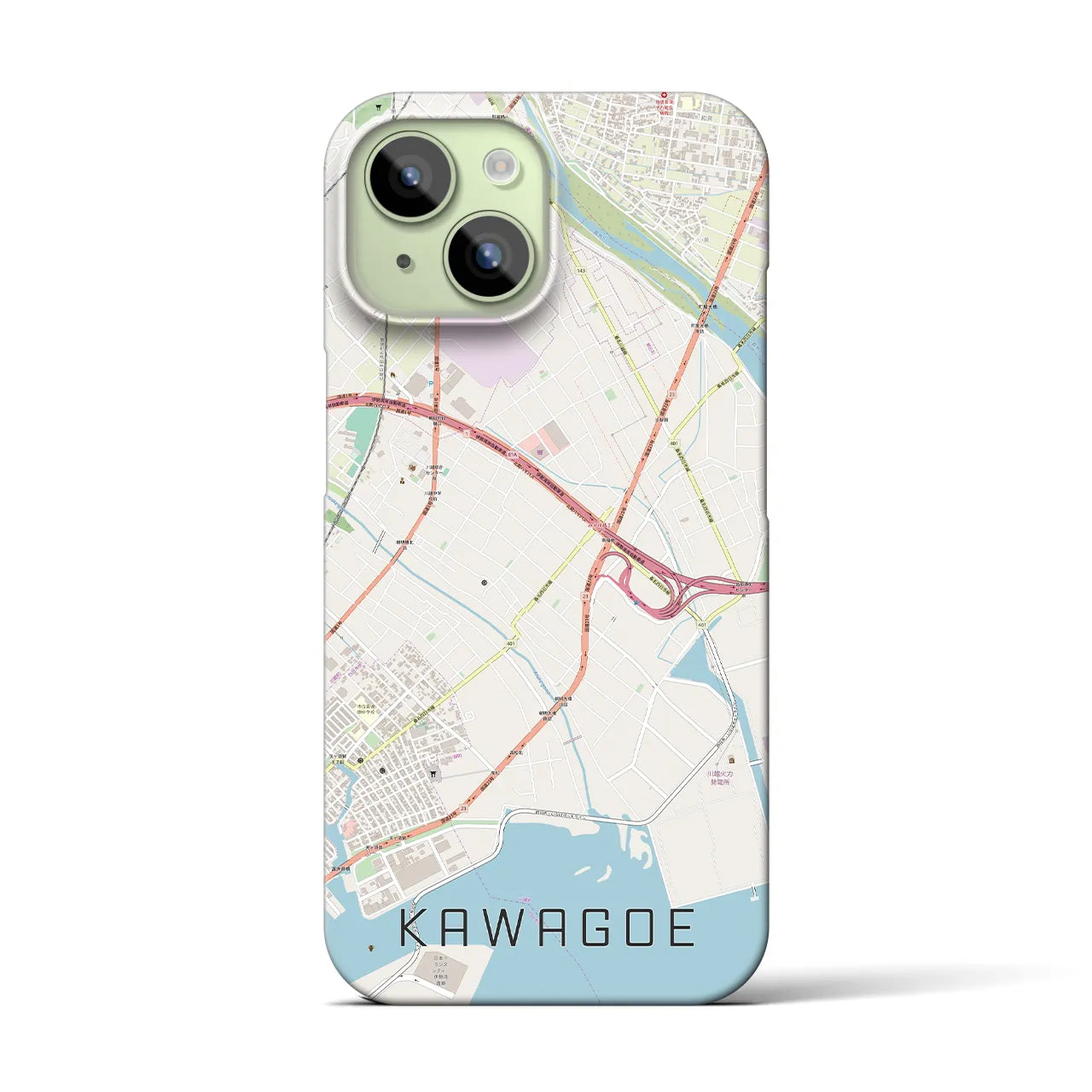 【川越(三重県)】地図柄iPhoneケース(バックカバータイプ)