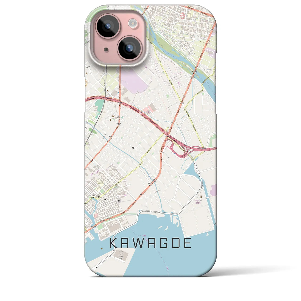 【川越(三重県)】地図柄iPhoneケース(バックカバータイプ)