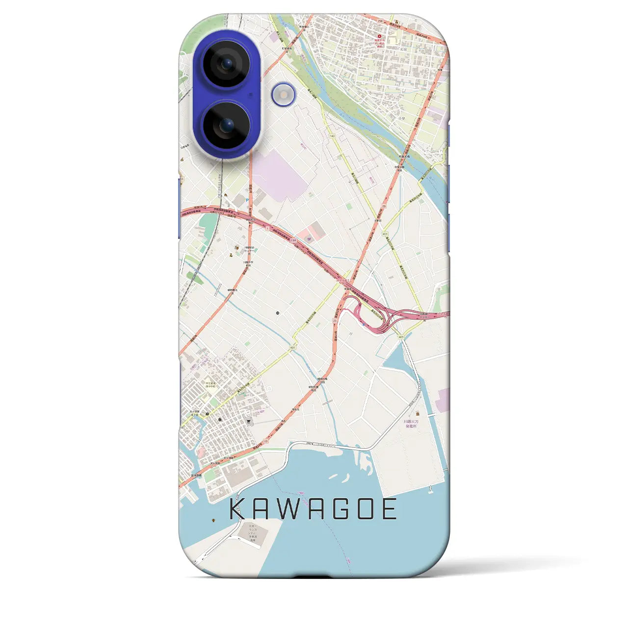 【川越(三重県)】地図柄iPhoneケース(バックカバータイプ)ナチュラル・iPhone 16 Pro Max 用