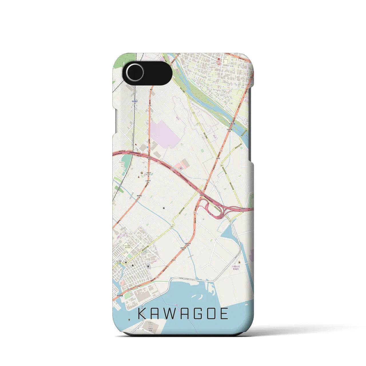 【川越(三重県)】地図柄iPhoneケース(バックカバータイプ)