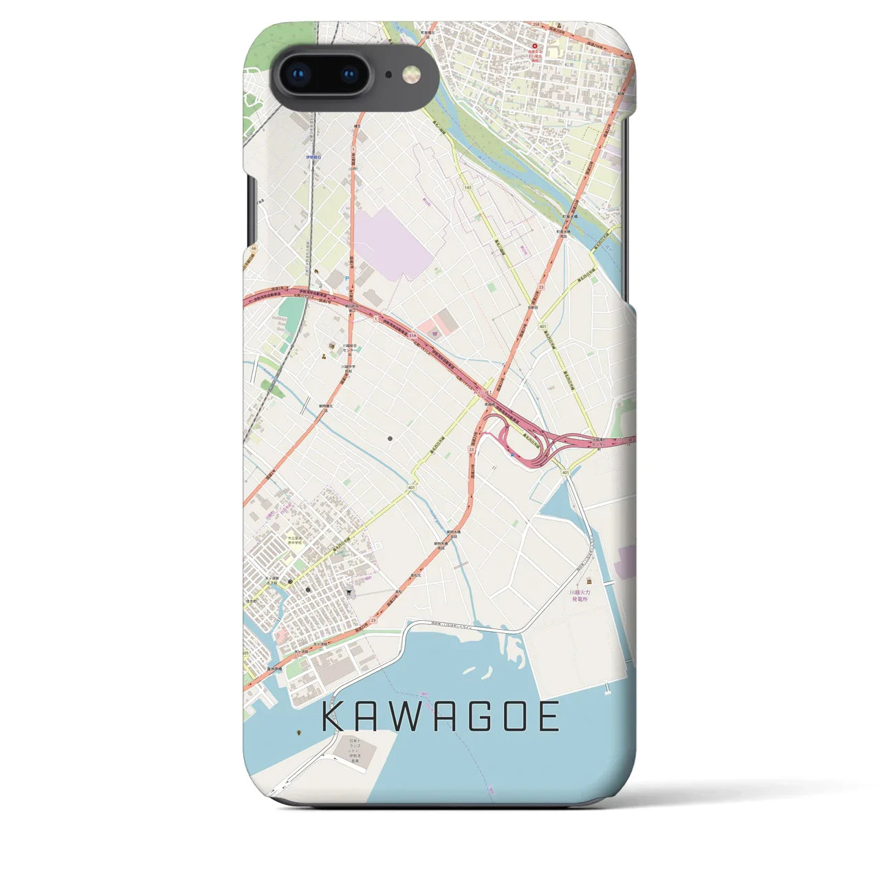 【川越(三重県)】地図柄iPhoneケース(バックカバータイプ)