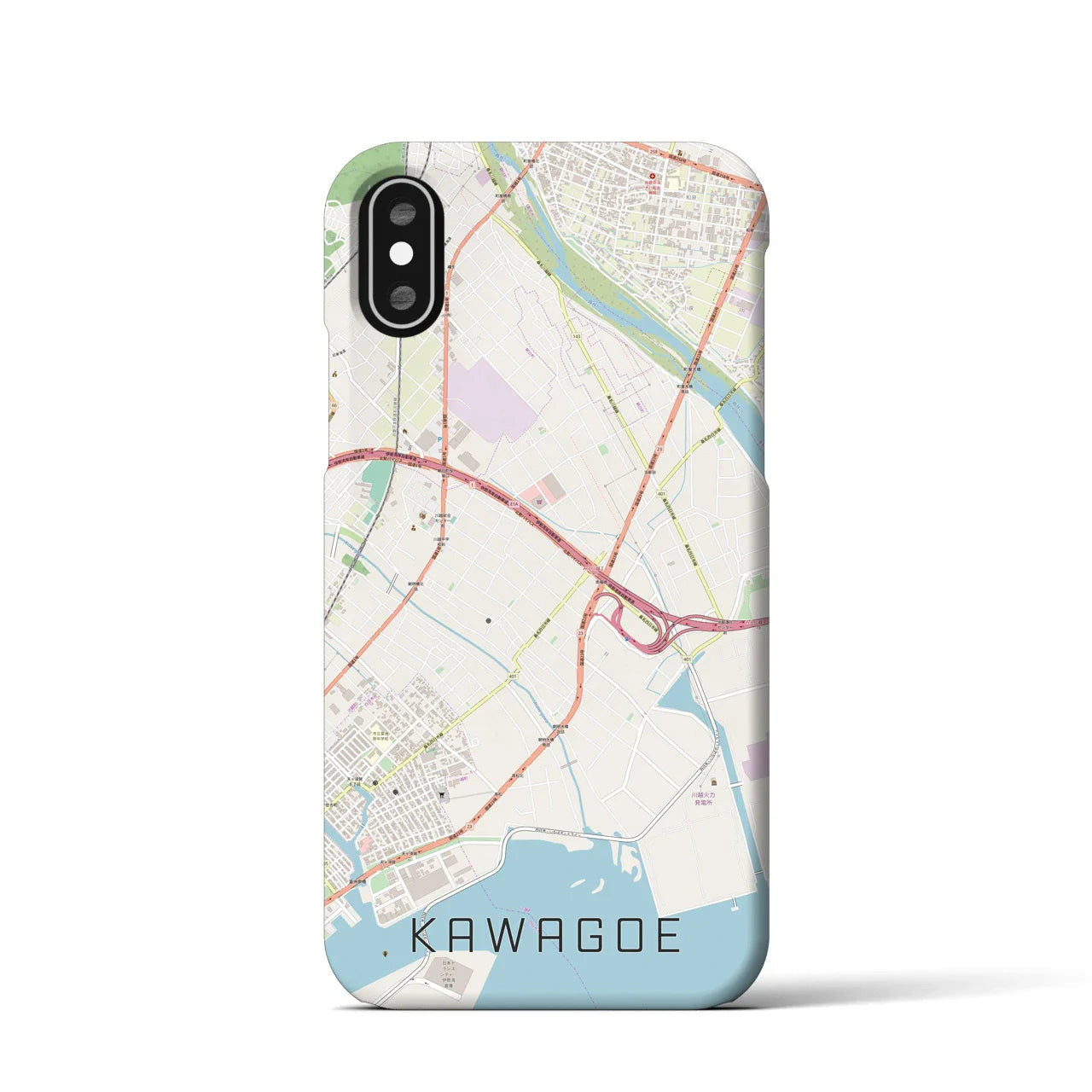 【川越(三重県)】地図柄iPhoneケース(バックカバータイプ)
