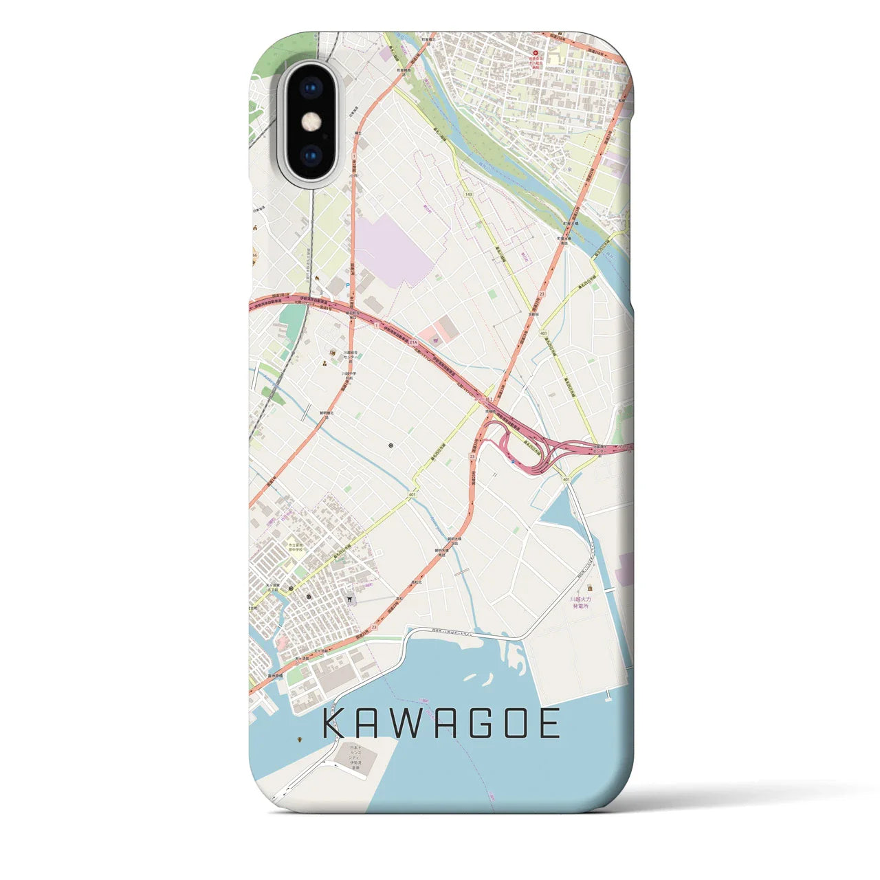 【川越(三重県)】地図柄iPhoneケース(バックカバータイプ)