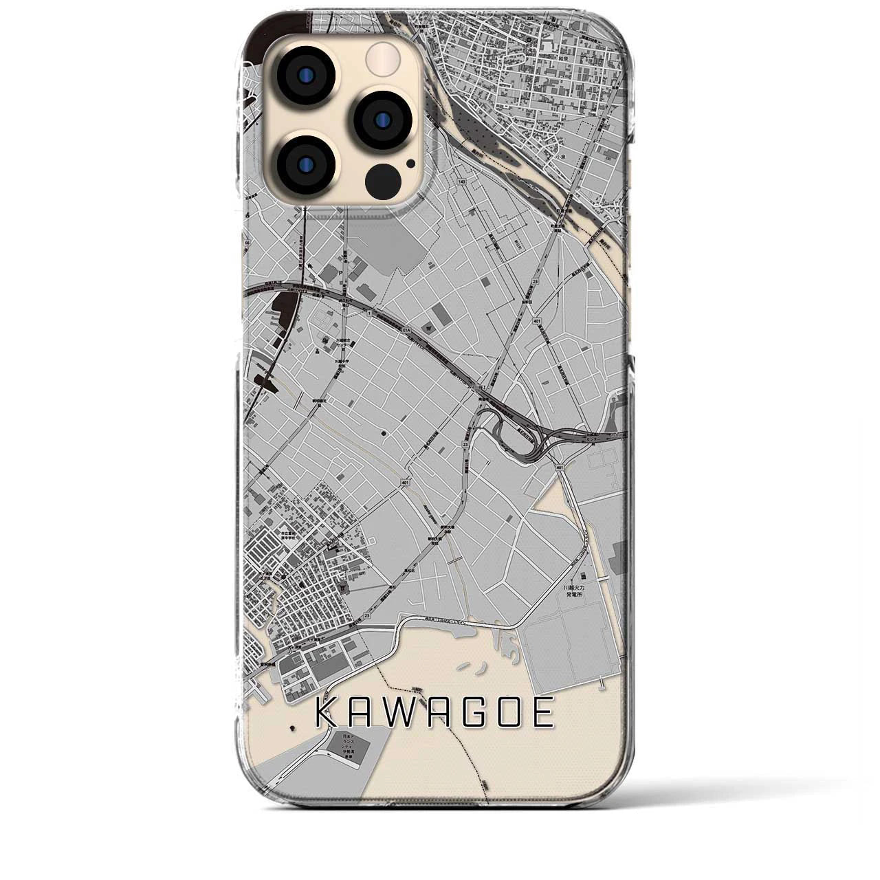 【川越(三重県)】地図柄iPhoneケース(クリアタイプ)