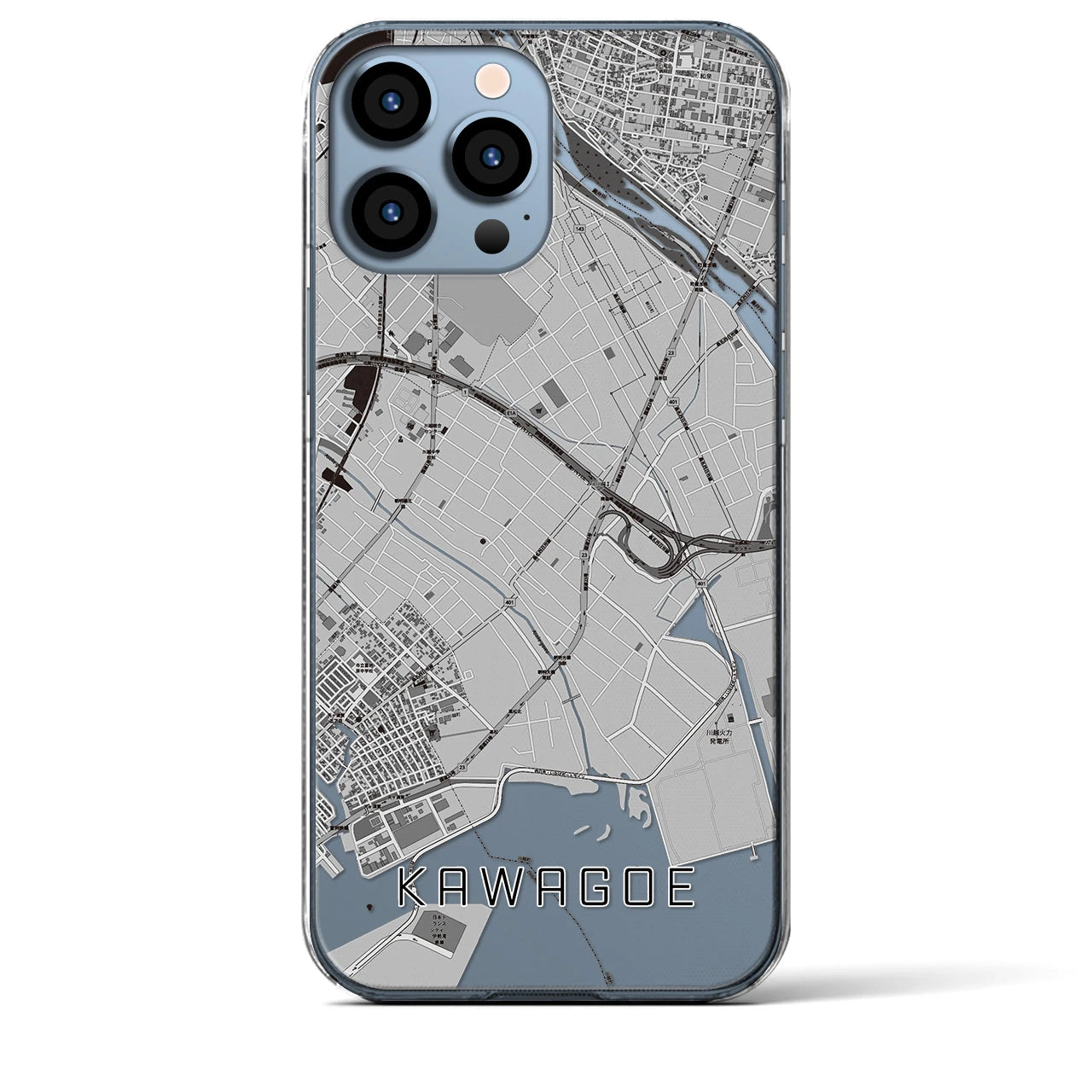 【川越(三重県)】地図柄iPhoneケース(クリアタイプ)