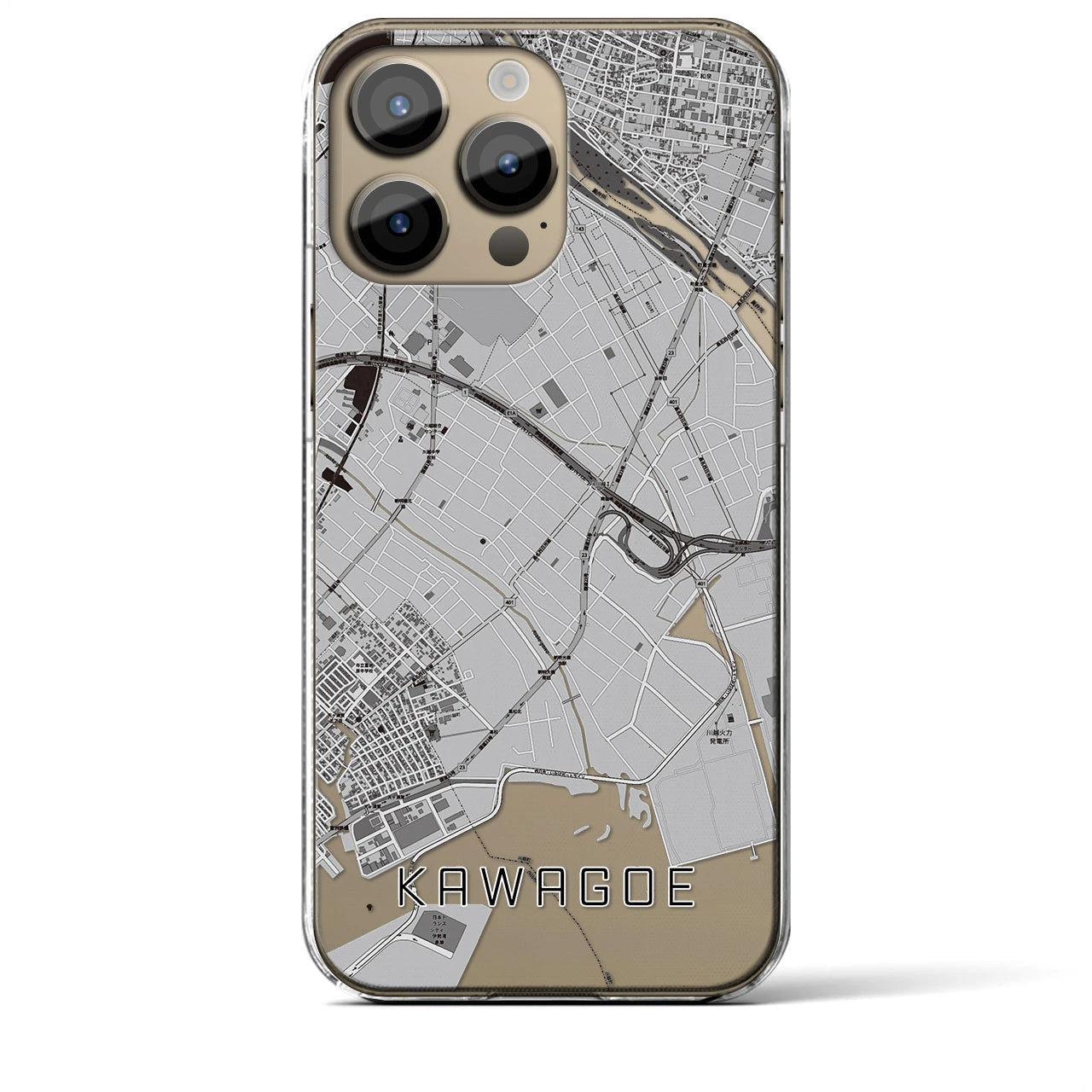 【川越(三重県)】地図柄iPhoneケース(クリアタイプ)