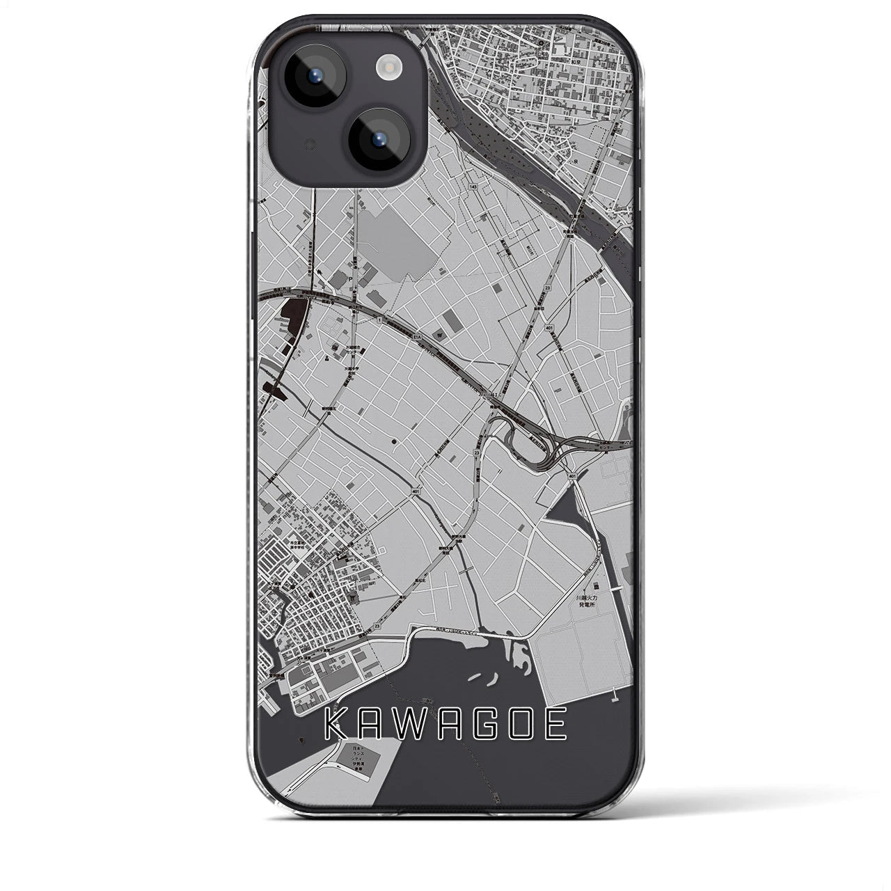 【川越(三重県)】地図柄iPhoneケース(クリアタイプ)