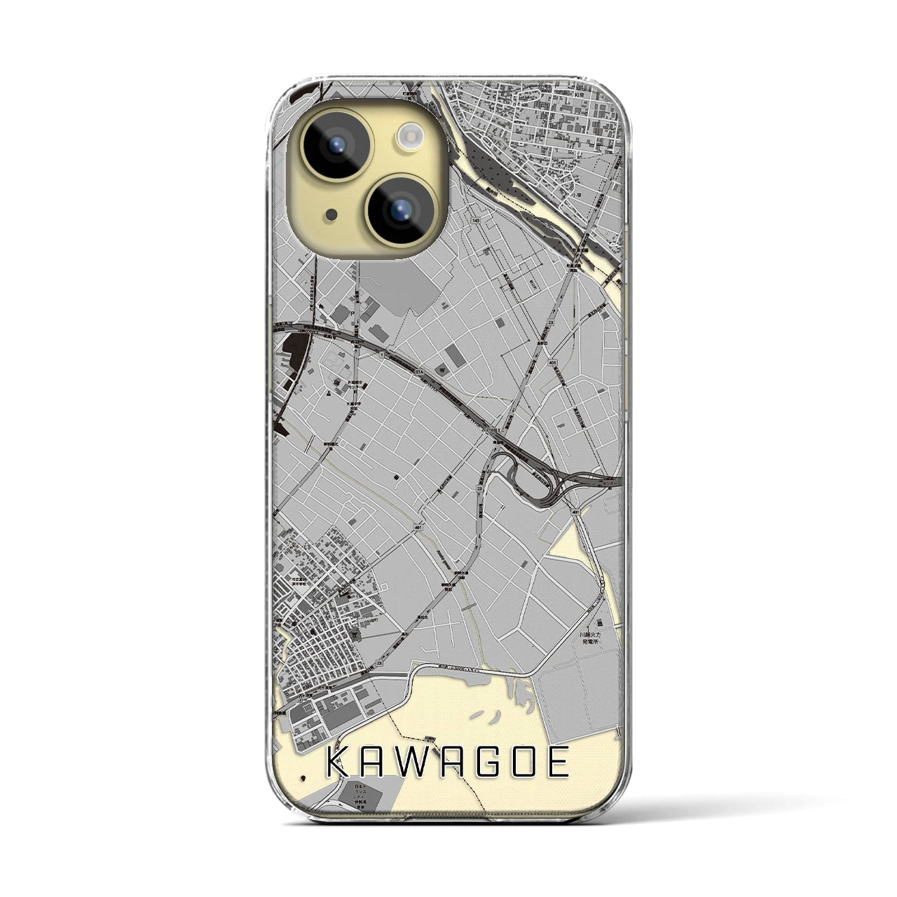 【川越(三重県)】地図柄iPhoneケース(クリアタイプ)
