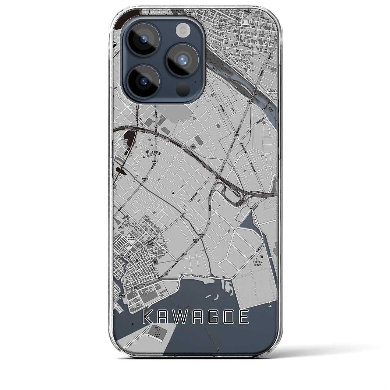 【川越(三重県)】地図柄iPhoneケース(クリアタイプ)