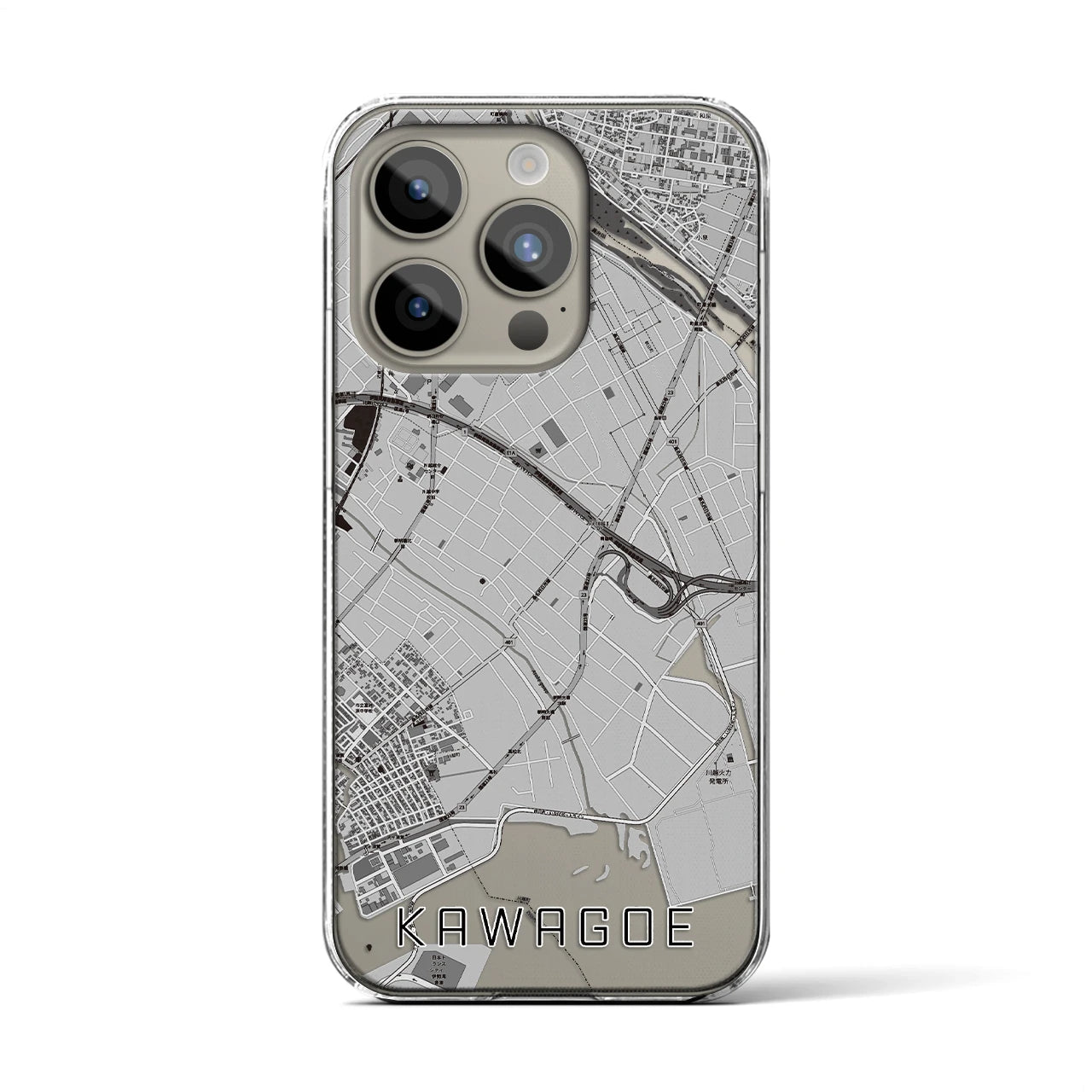 【川越(三重県)】地図柄iPhoneケース(クリアタイプ)